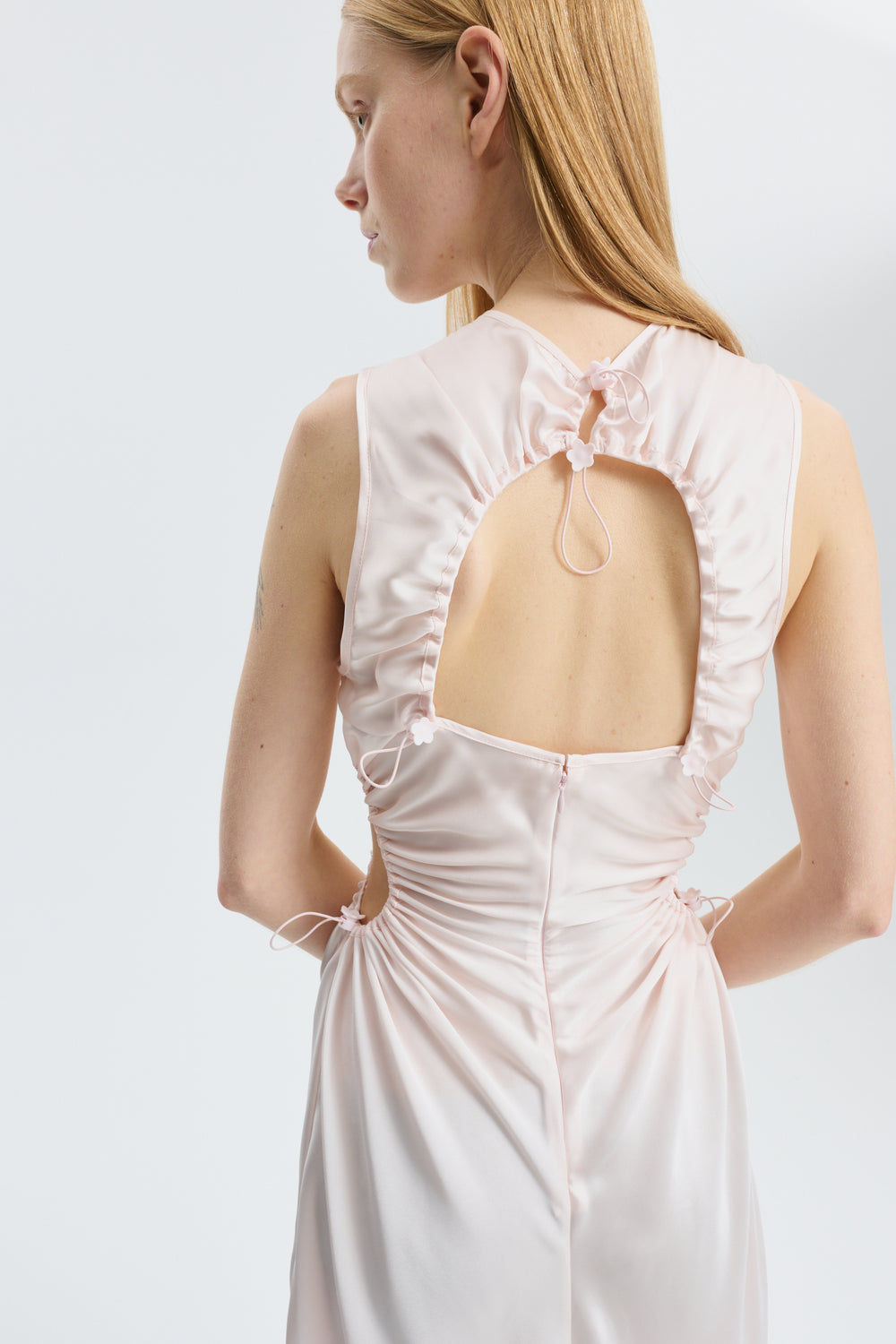 CBFELINE | GOWN SILK SATIN BLUSH PINK