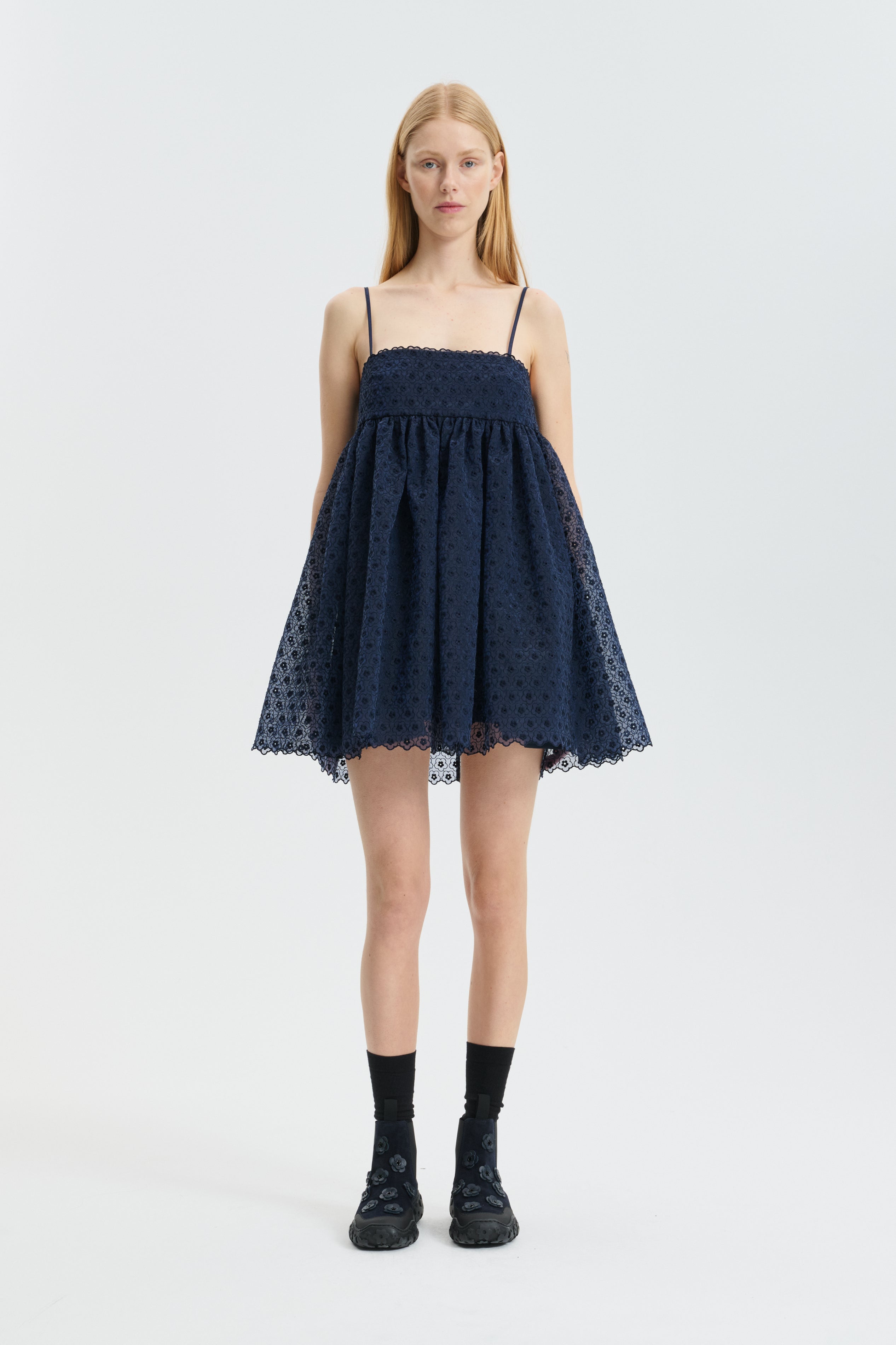 CBDENTA | DRESS MEADOW EMBROIDERY NAVY