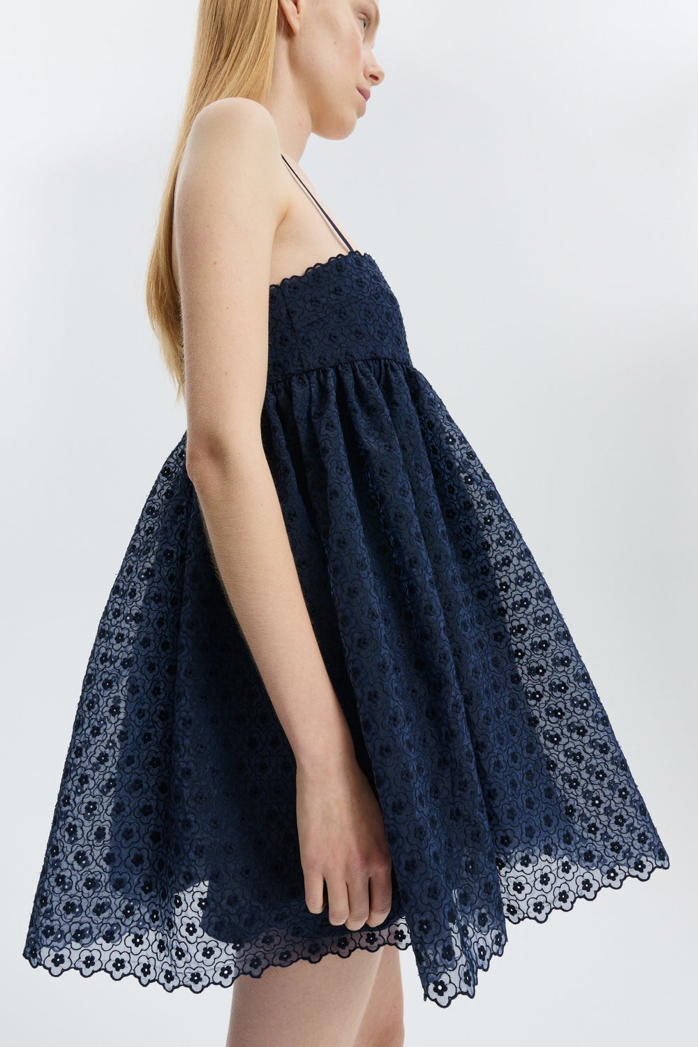 CBDENTA | DRESS MEADOW EMBROIDERY NAVY