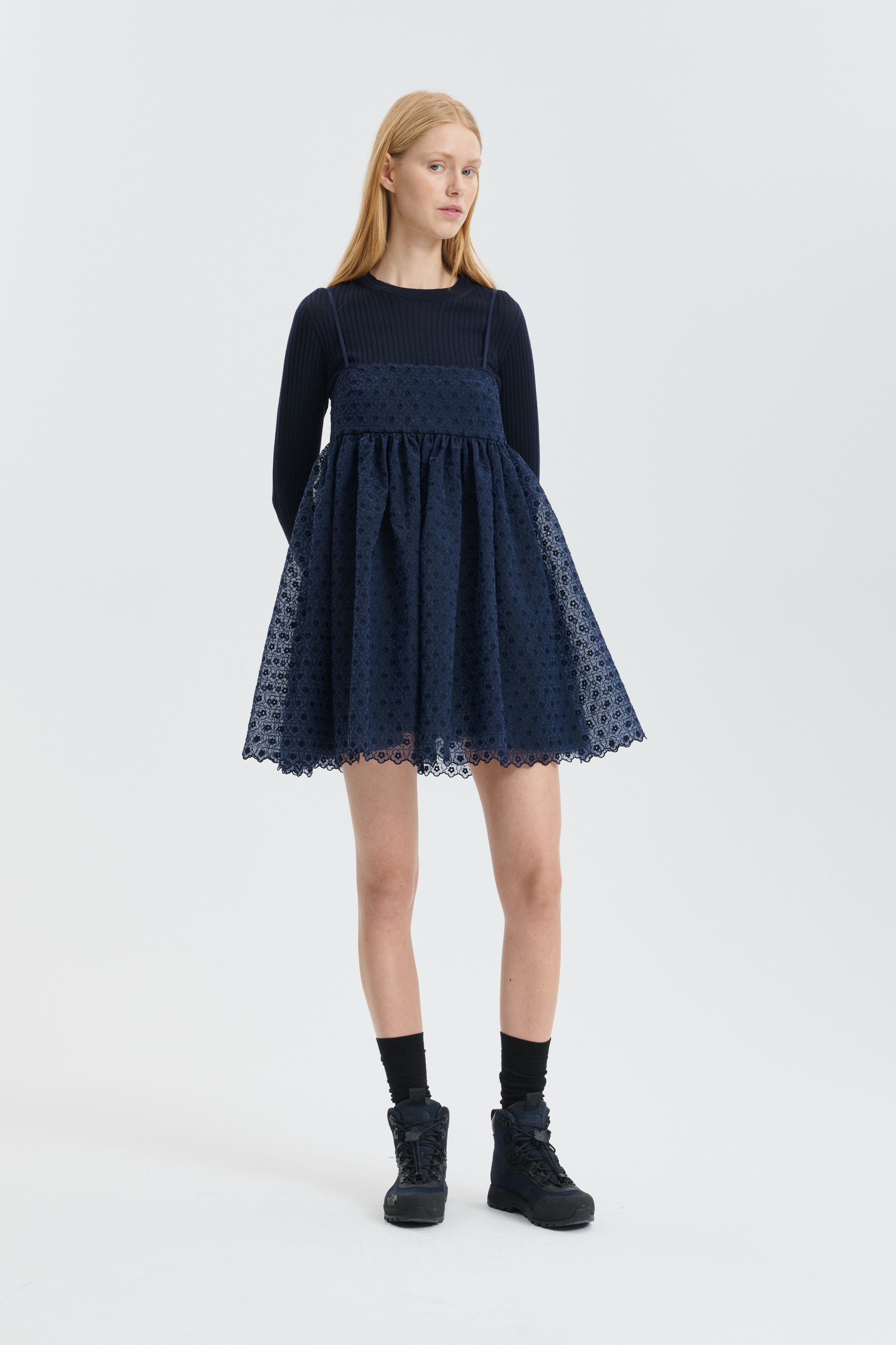 CBDENTA | DRESS MEADOW EMBROIDERY NAVY