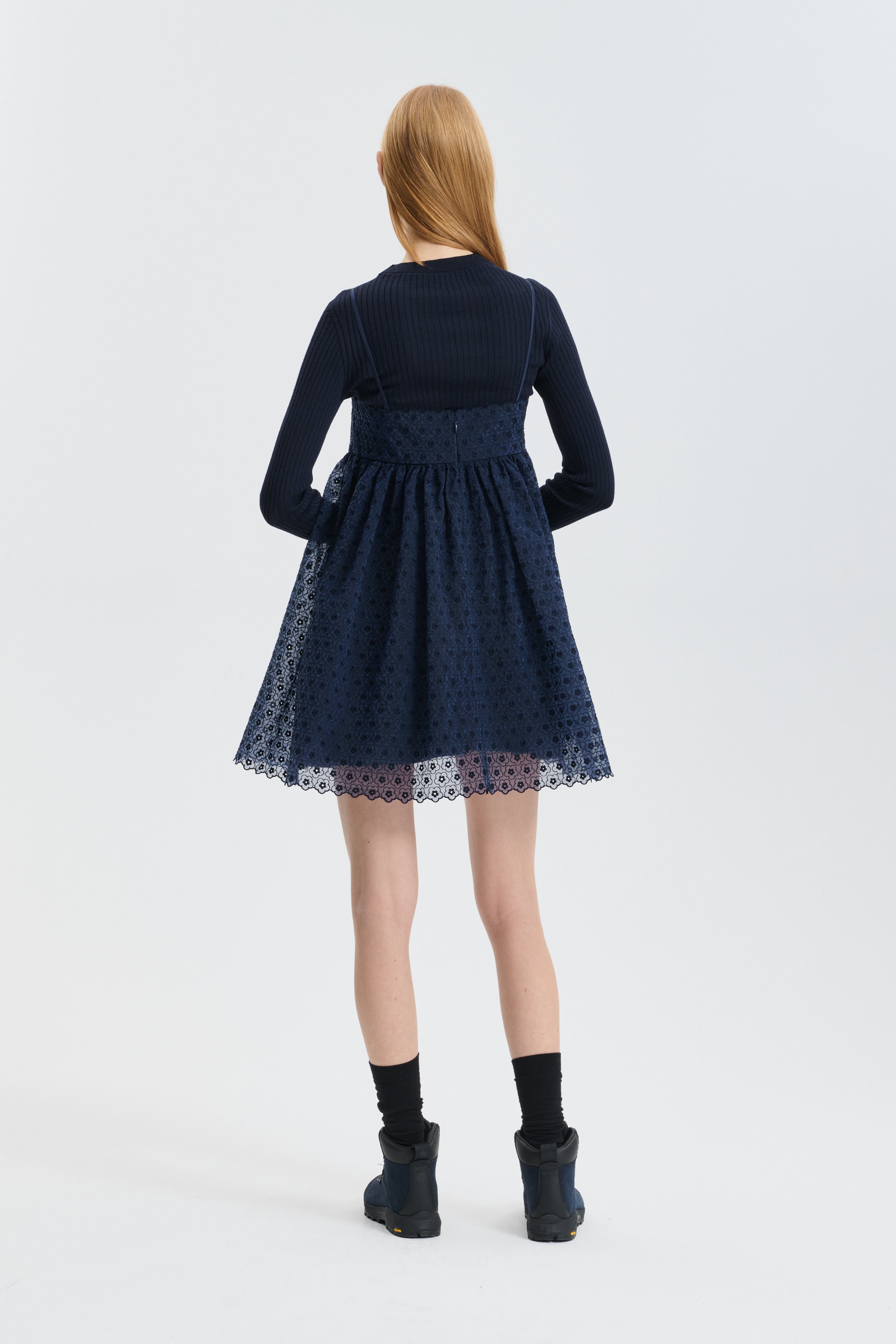 CBDENTA | DRESS MEADOW EMBROIDERY NAVY