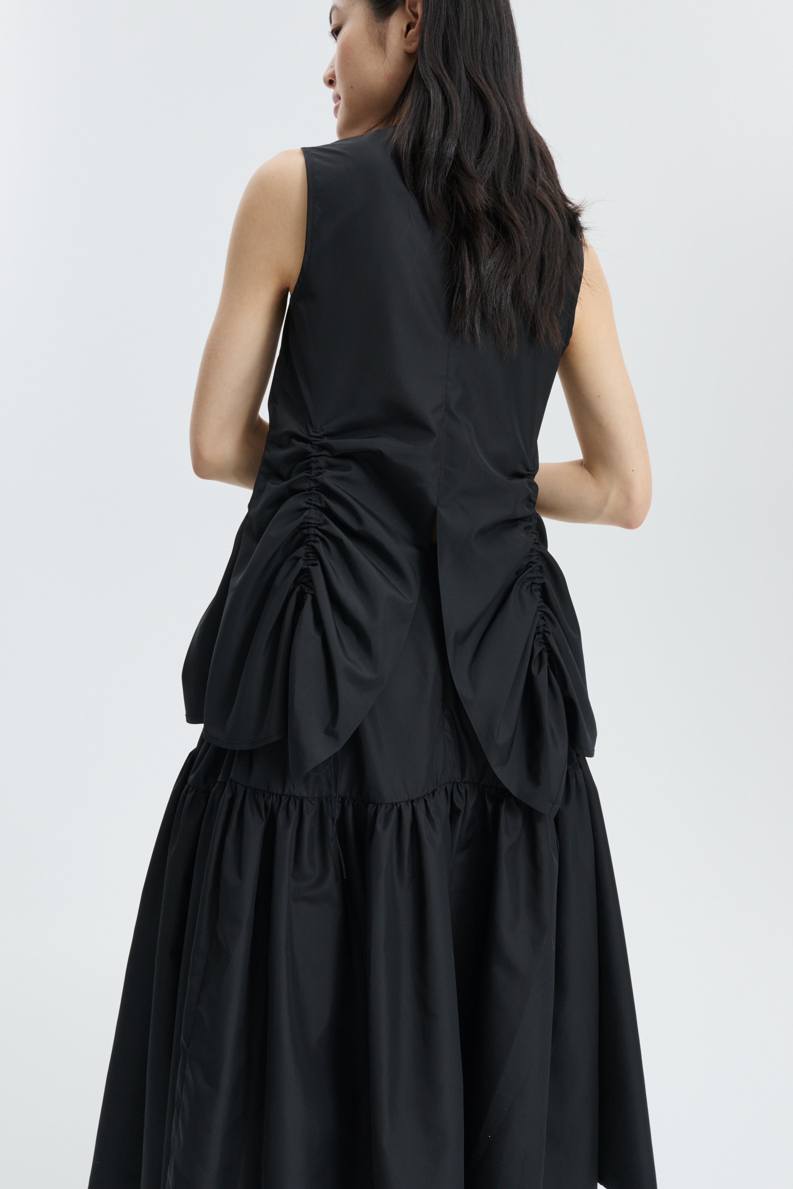 CBUNIKA | TOP RECYCLED FAILLE BLACK