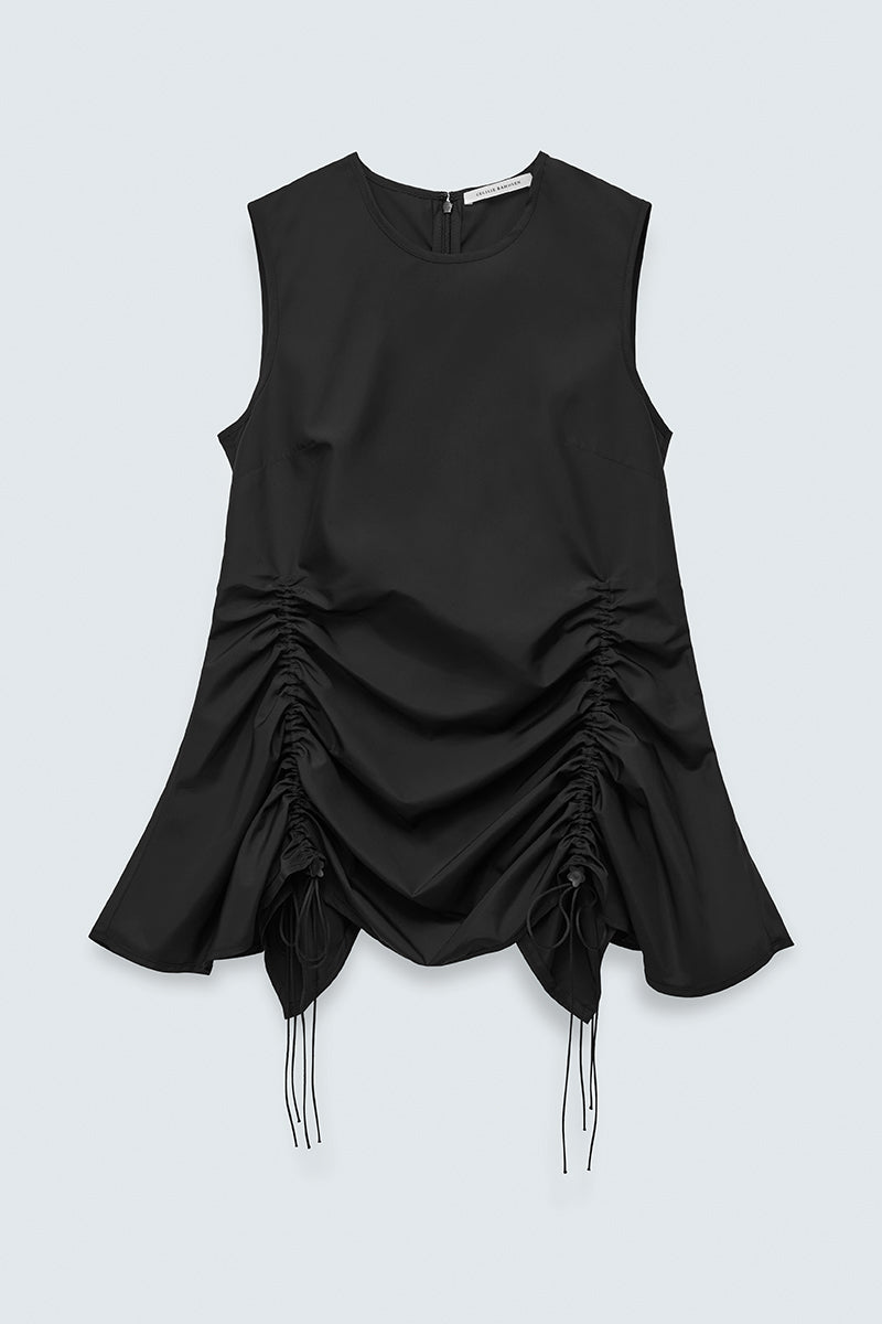CBUNIKA | TOP RECYCLED FAILLE BLACK