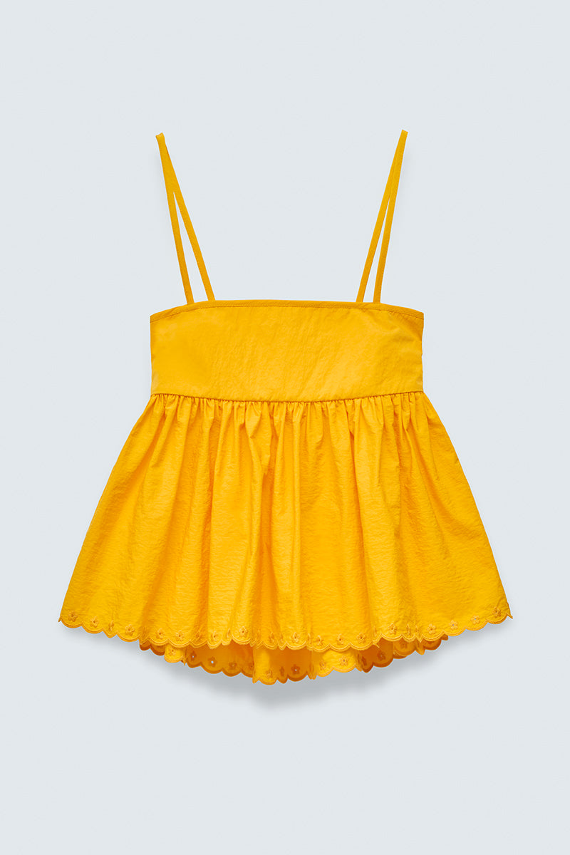 CBSELENA | TOP EMBROIDERED TAFFETA WINTER YELLOW