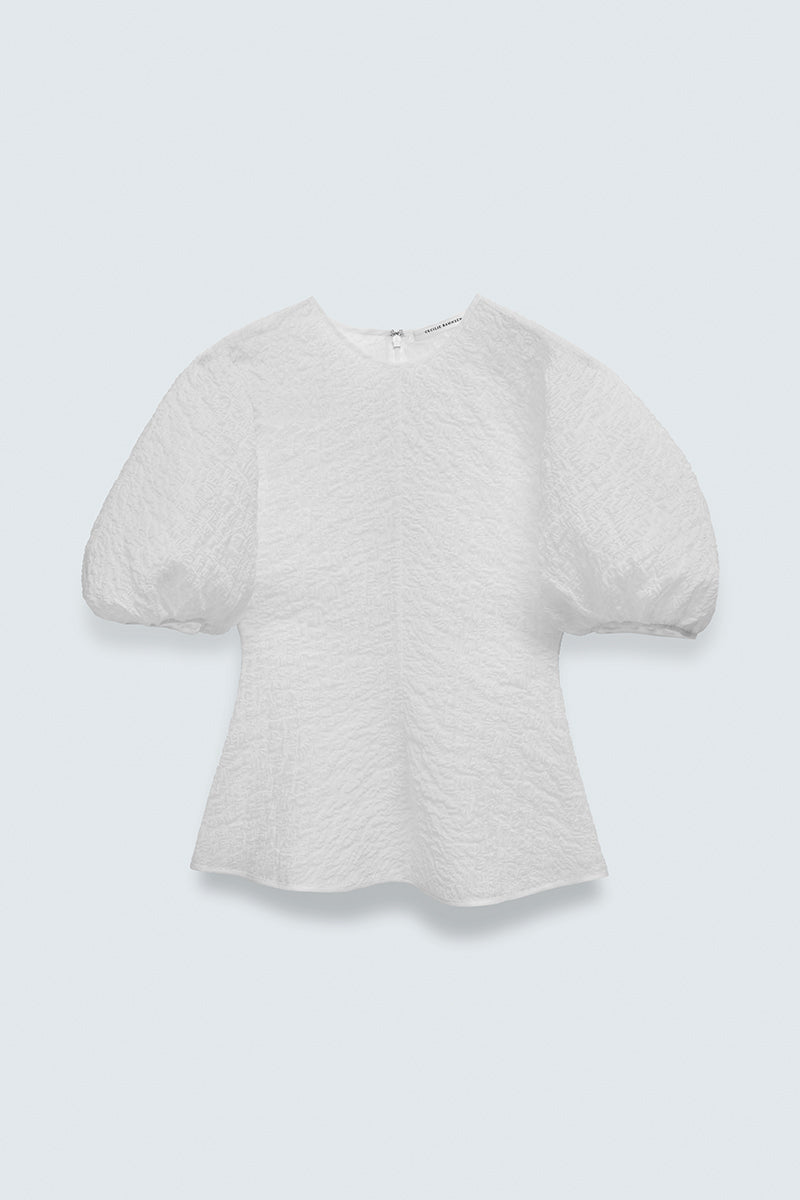 CBFINELLE | TOP BRODIA MATELASSÉ WHITE