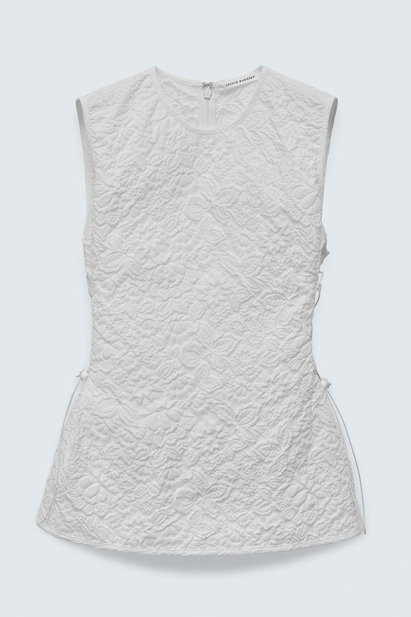 CBFELLEN | TOP FLORATINI MATELASSÉ WHITE