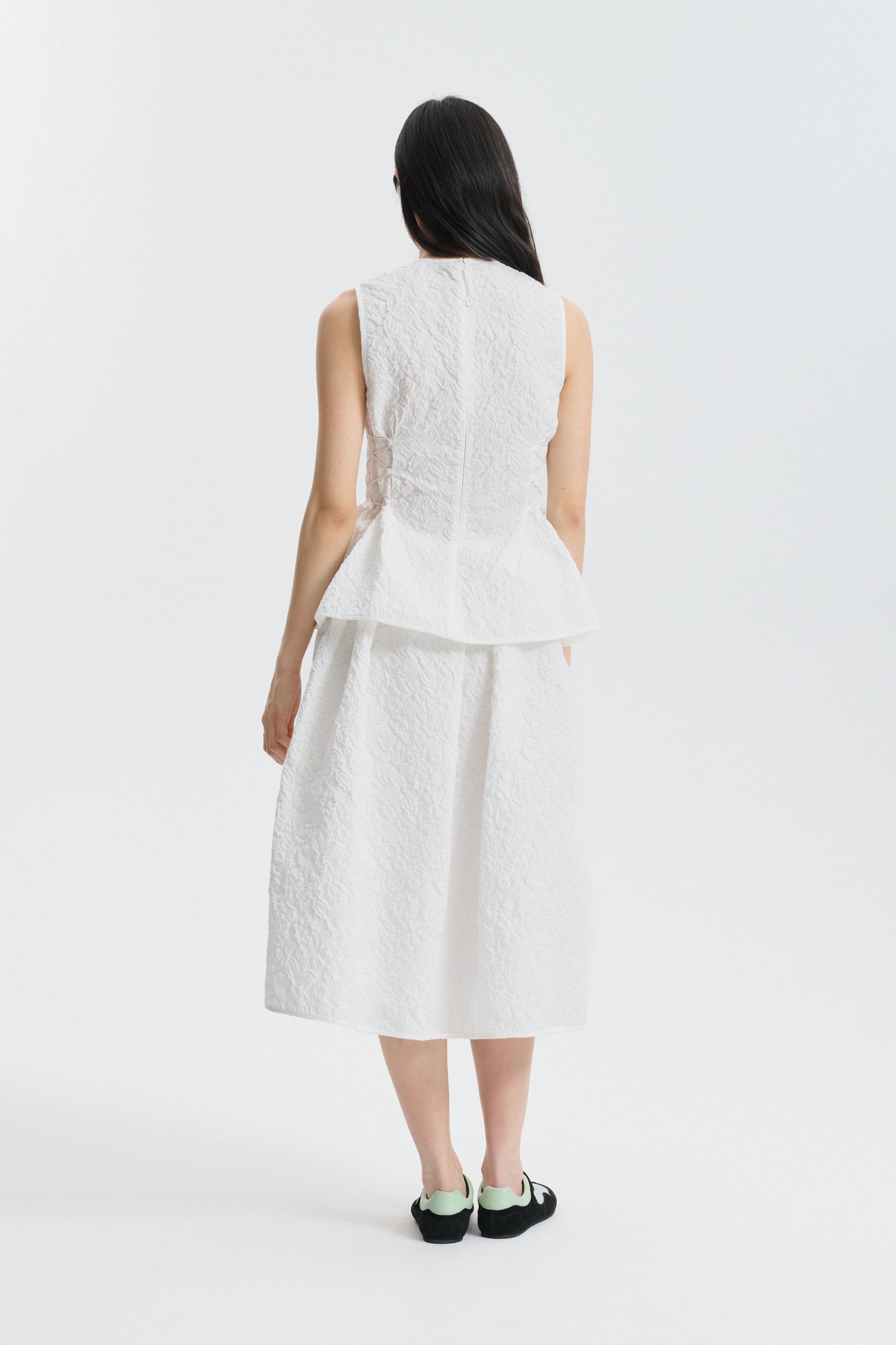 CBFELLEN | TOP FLORATINI MATELASSÉ WHITE