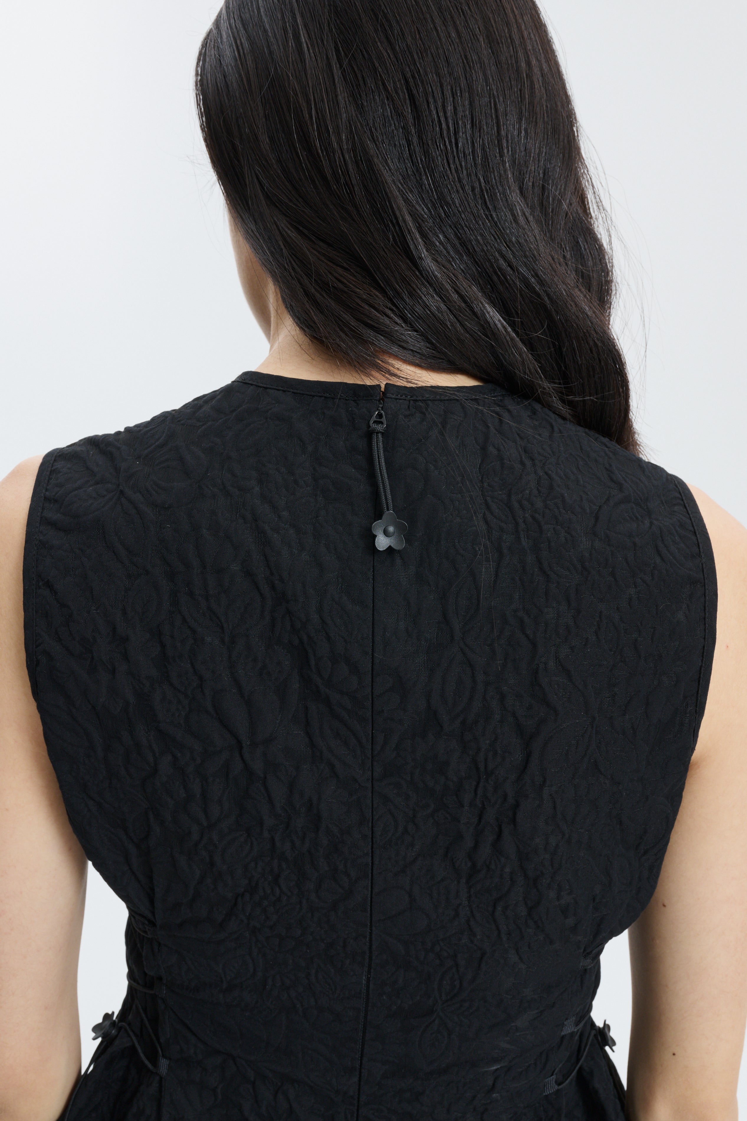 CBFELLEN | TOP FLORATINI MATELASSÉ BLACK