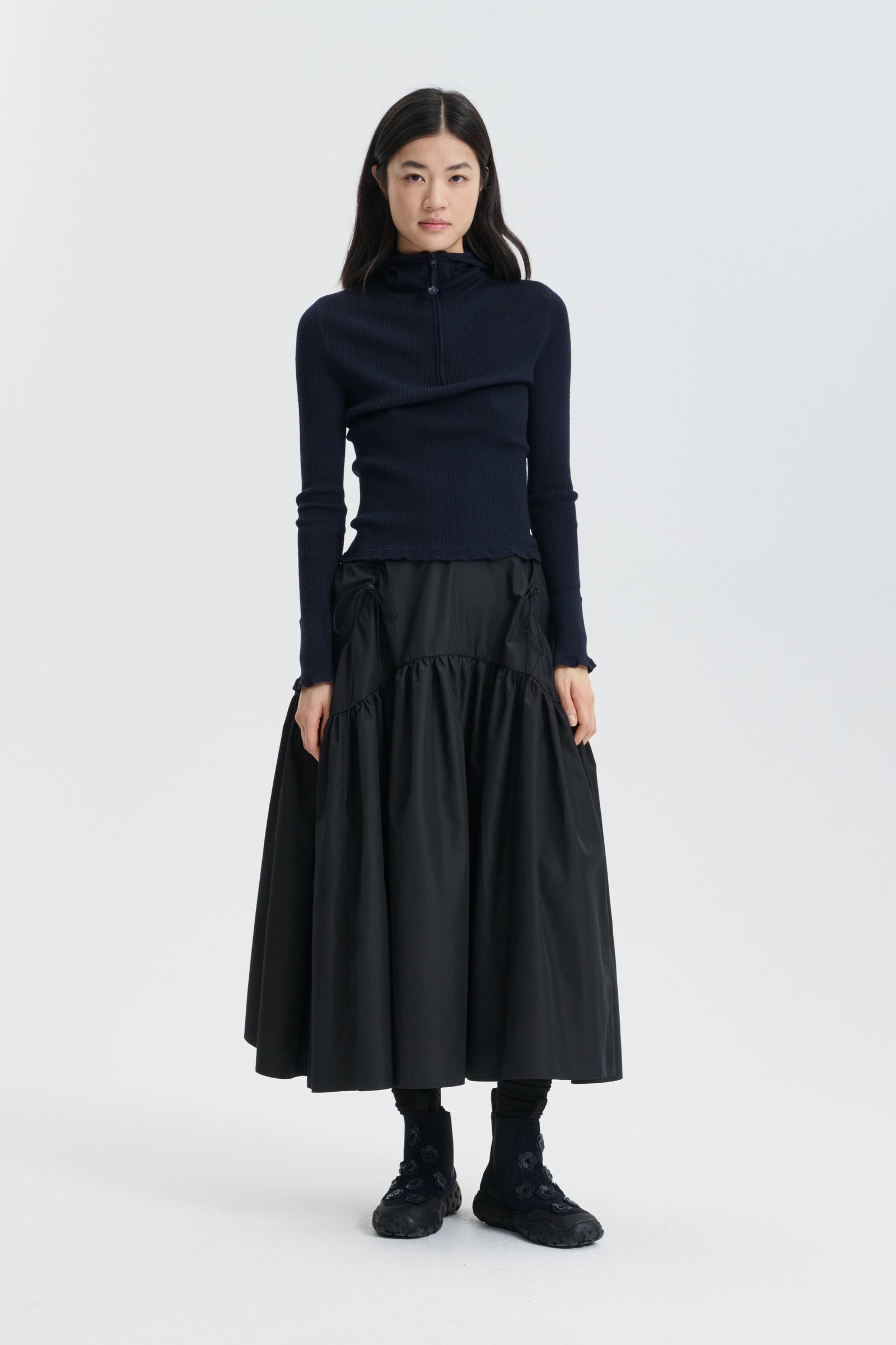 CBFILLY | SKIRT RECYCLED FAILLE BLACK