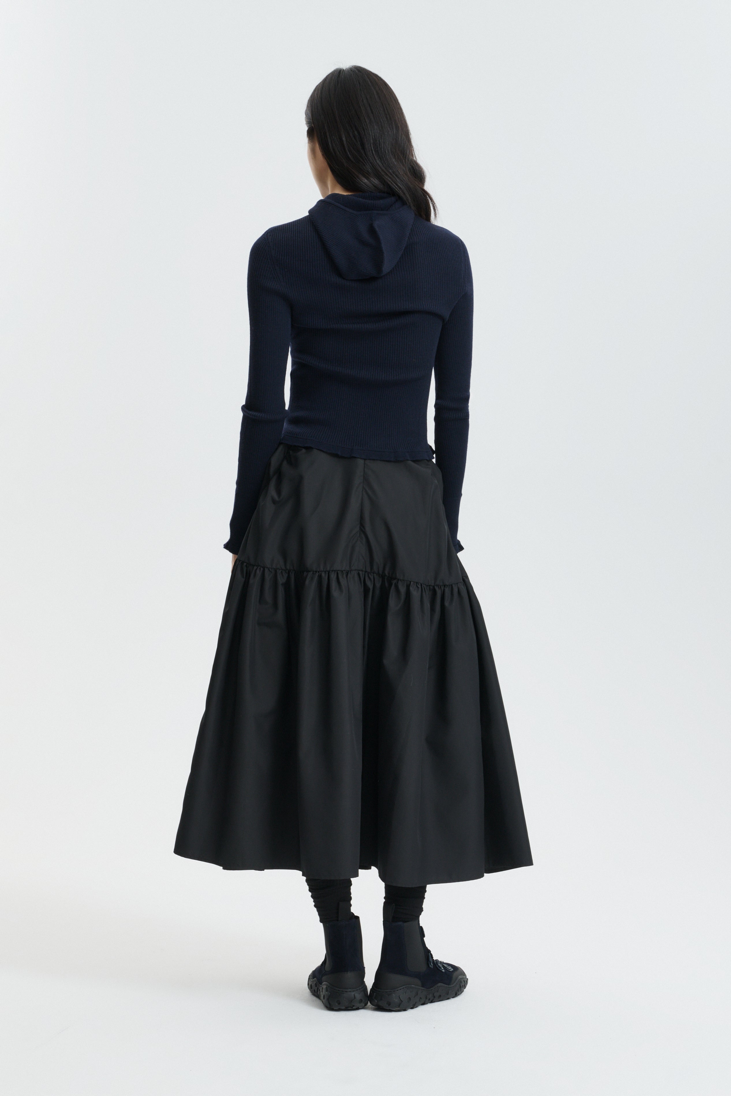 CBFILLY | SKIRT RECYCLED FAILLE BLACK