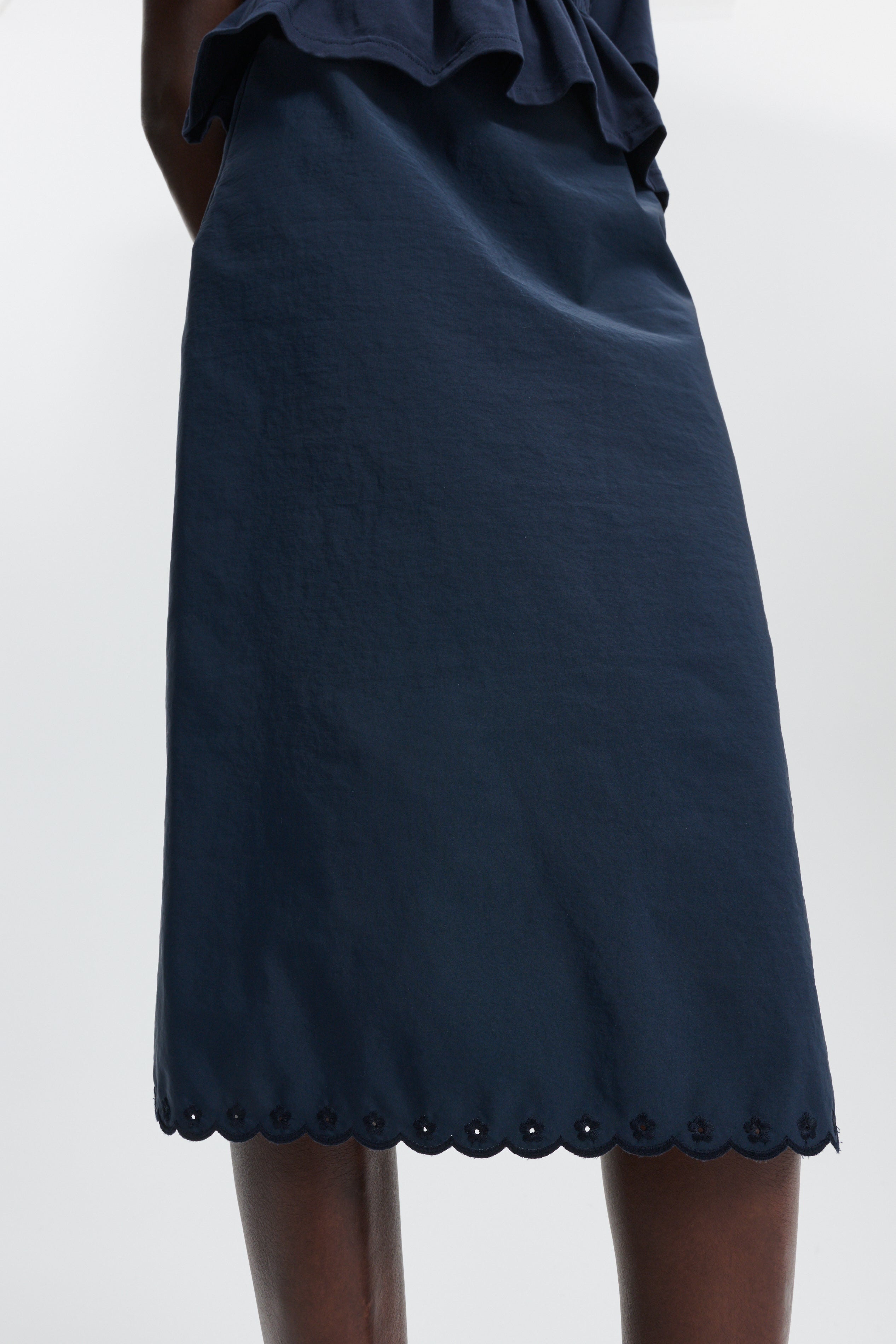 CBBRIA | SKIRT EMBROIDERED TAFFETA NAVY