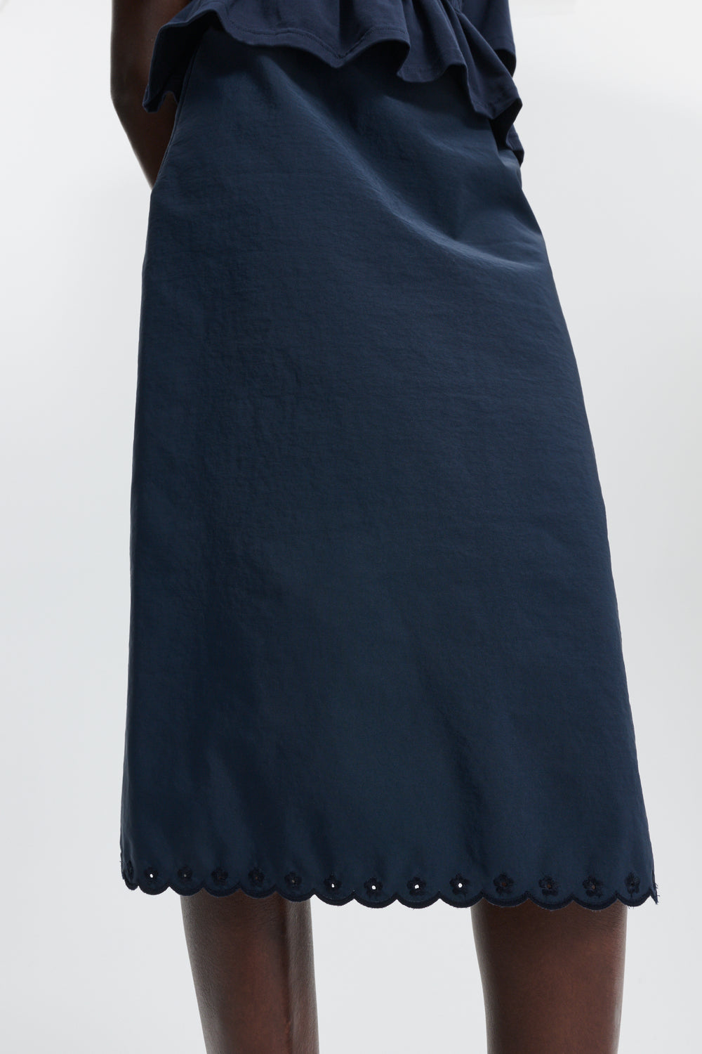 CBBRIA | SKIRT EMBROIDERED TAFFETA NAVY