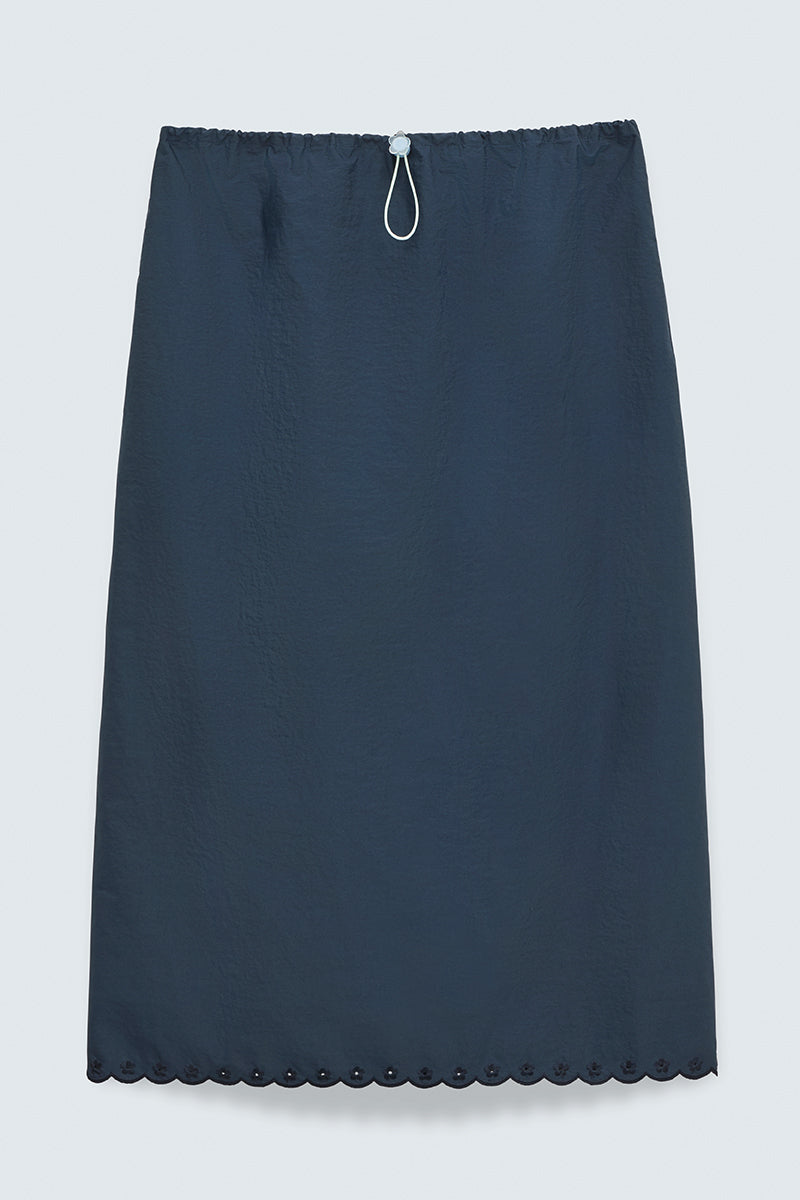 CBBRIA | SKIRT EMBROIDERED TAFFETA NAVY