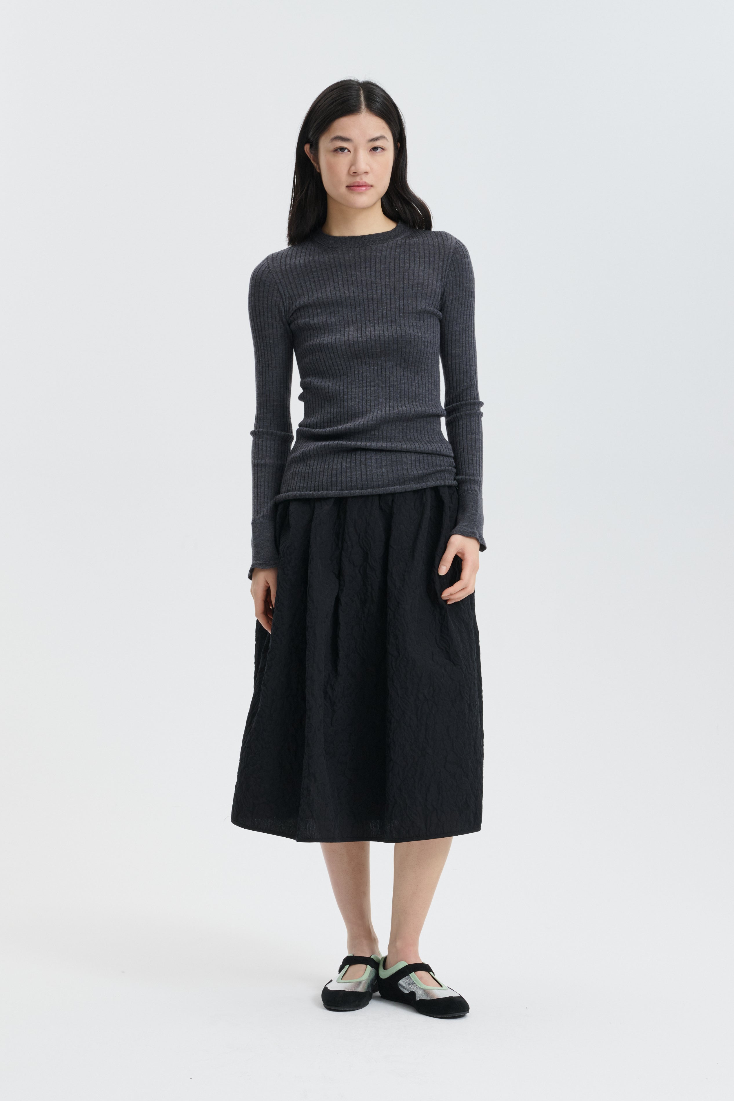 CBBALA | SKIRT FLORATINI MATELASSÉ BLACK