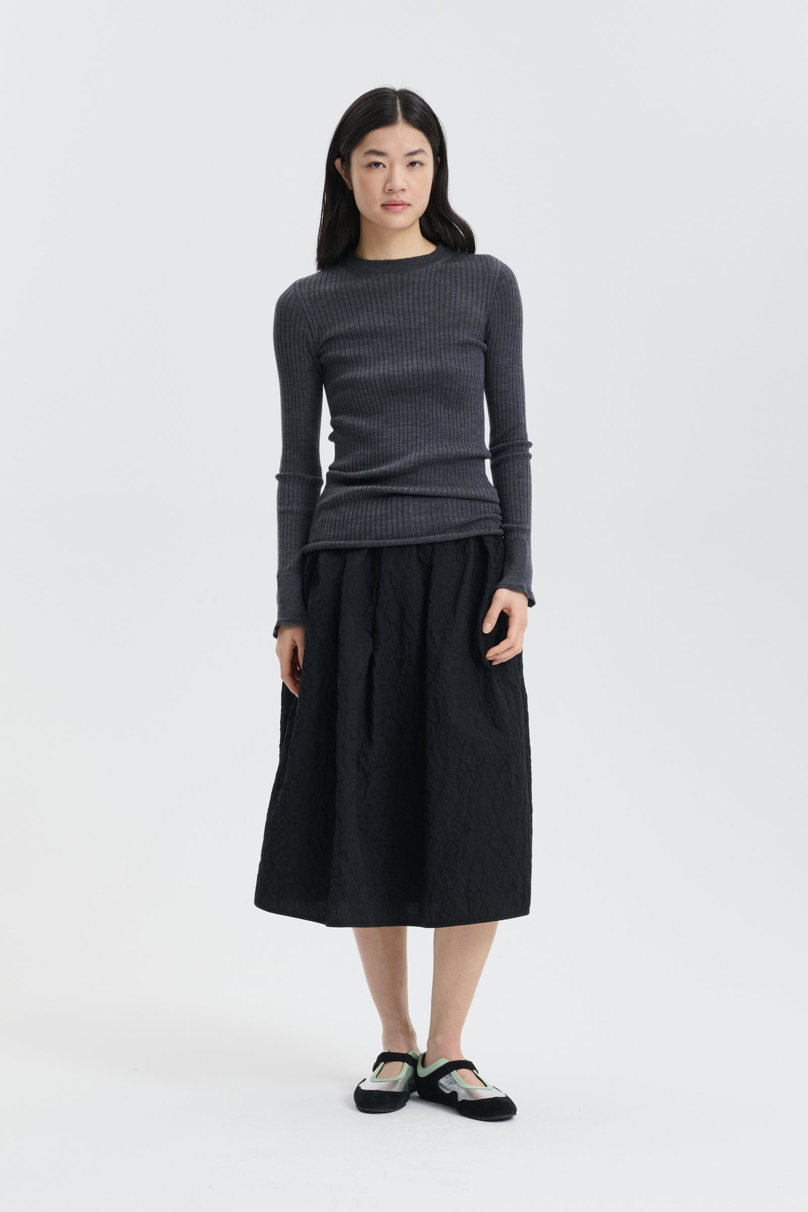 CBBALA | SKIRT FLORATINI MATELASSÉ BLACK