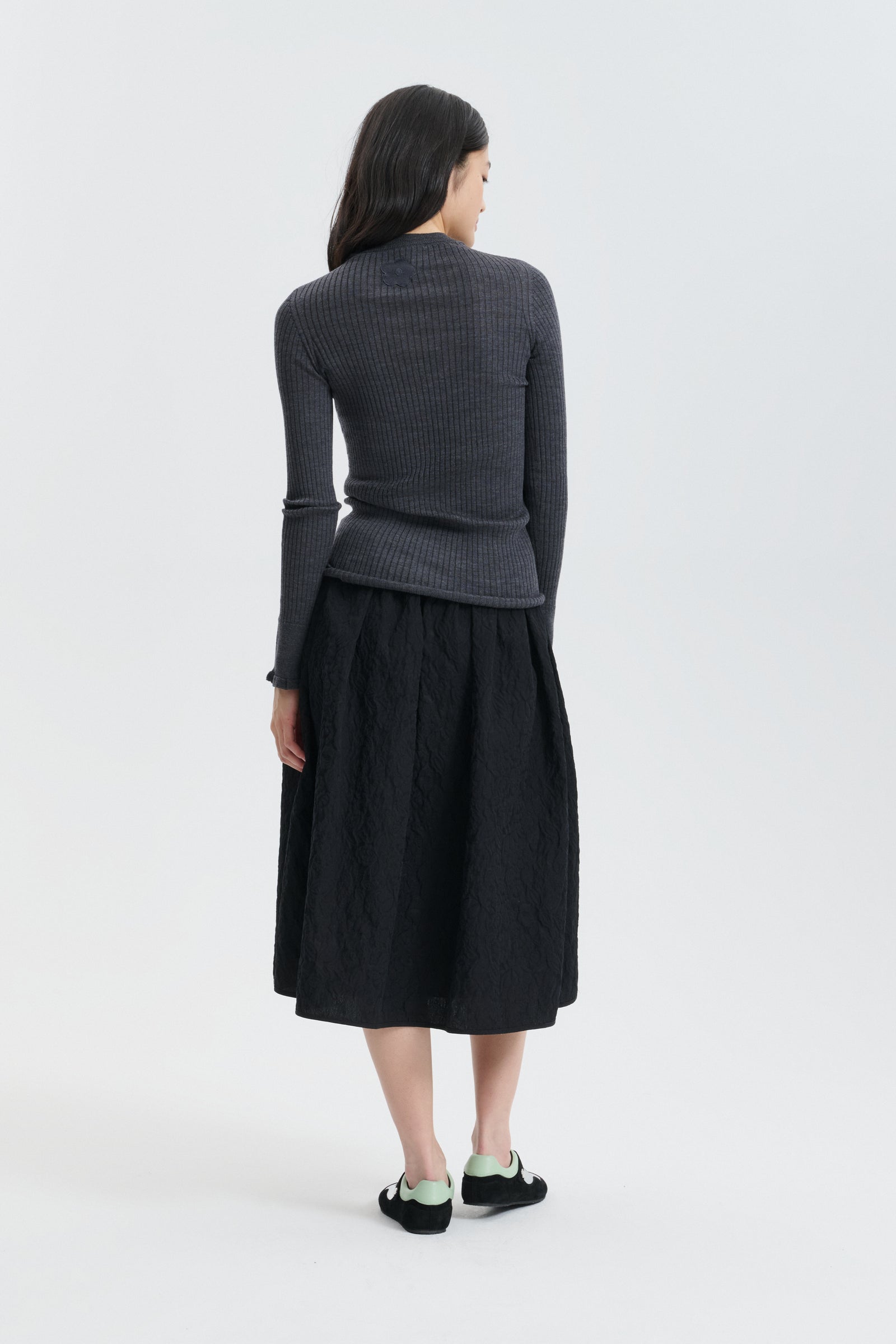 CBBALA | SKIRT FLORATINI MATELASSÉ BLACK