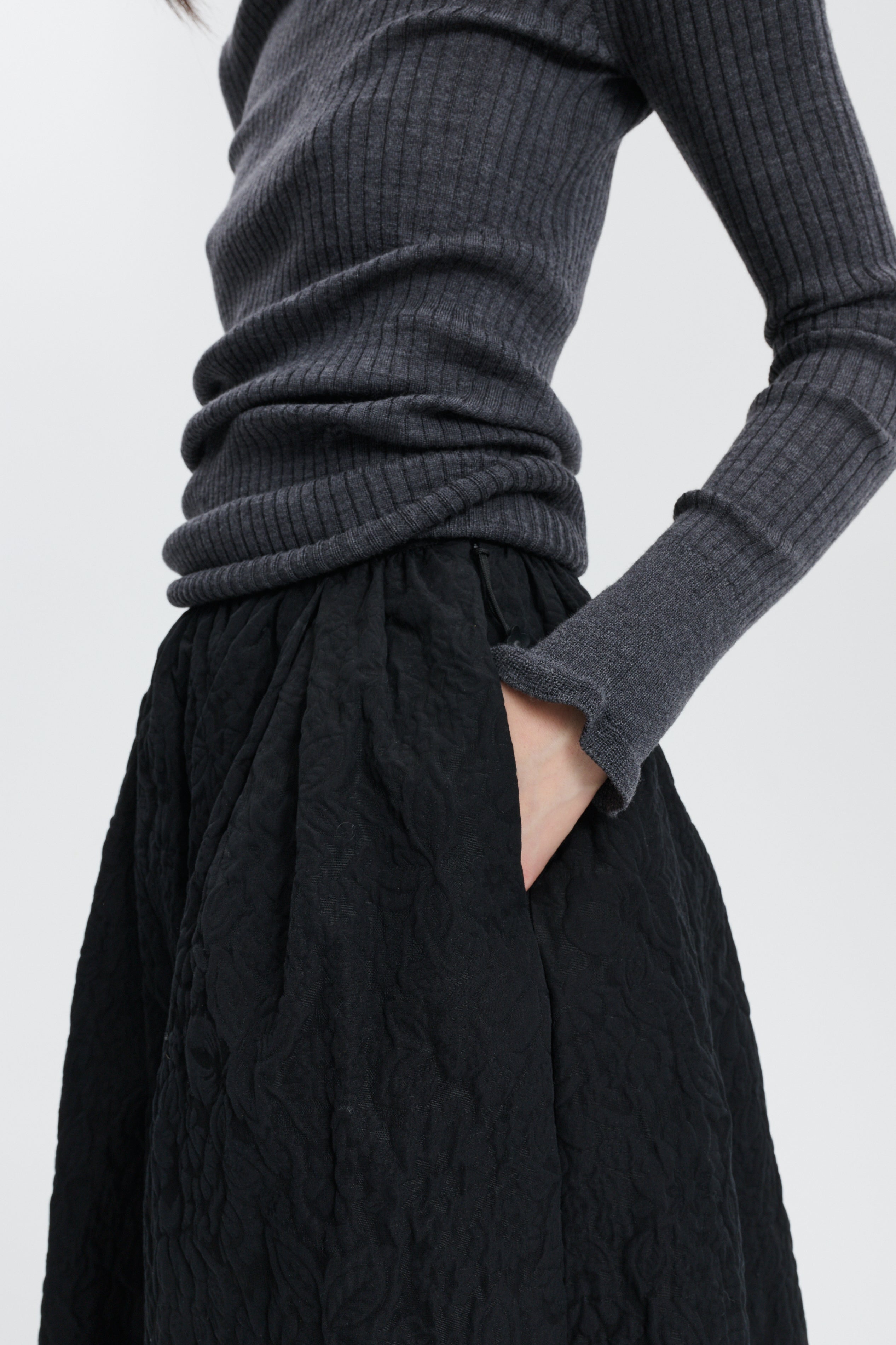 CBBALA | SKIRT FLORATINI MATELASSÉ BLACK
