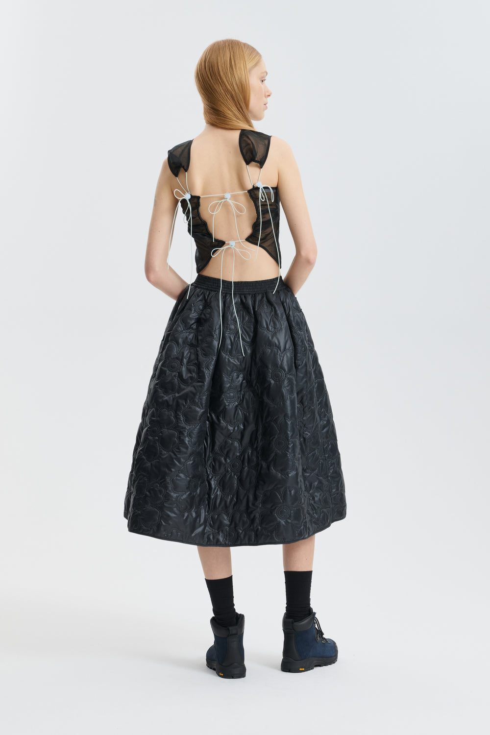CBMALA | SKIRT FLORAL EMBOSSMENT BLACK