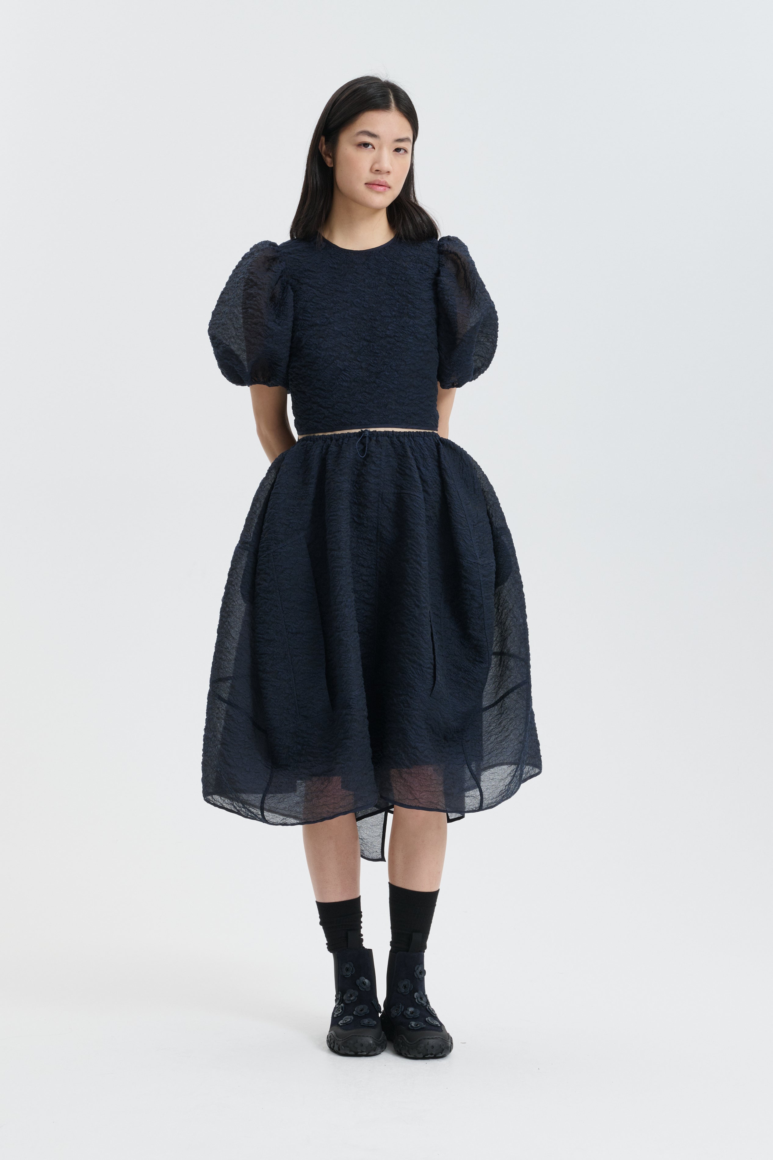 CBFOSIA | SKIRT BRODIA MATELASSÉ NAVY