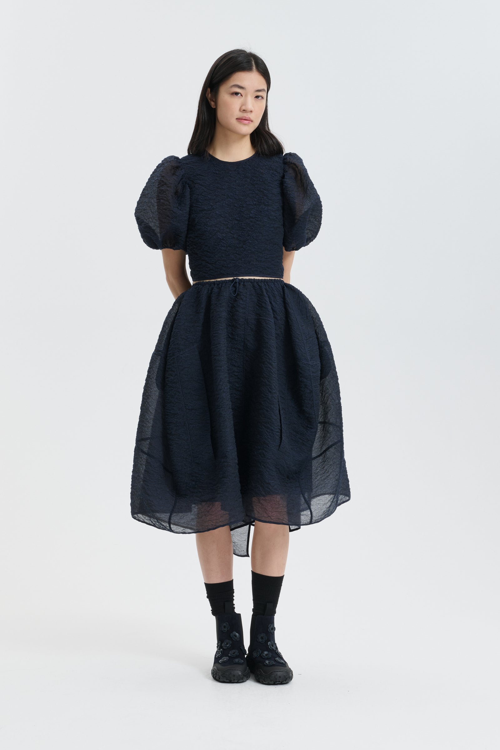 CBFOSIA | SKIRT BRODIA MATELASSÉ NAVY