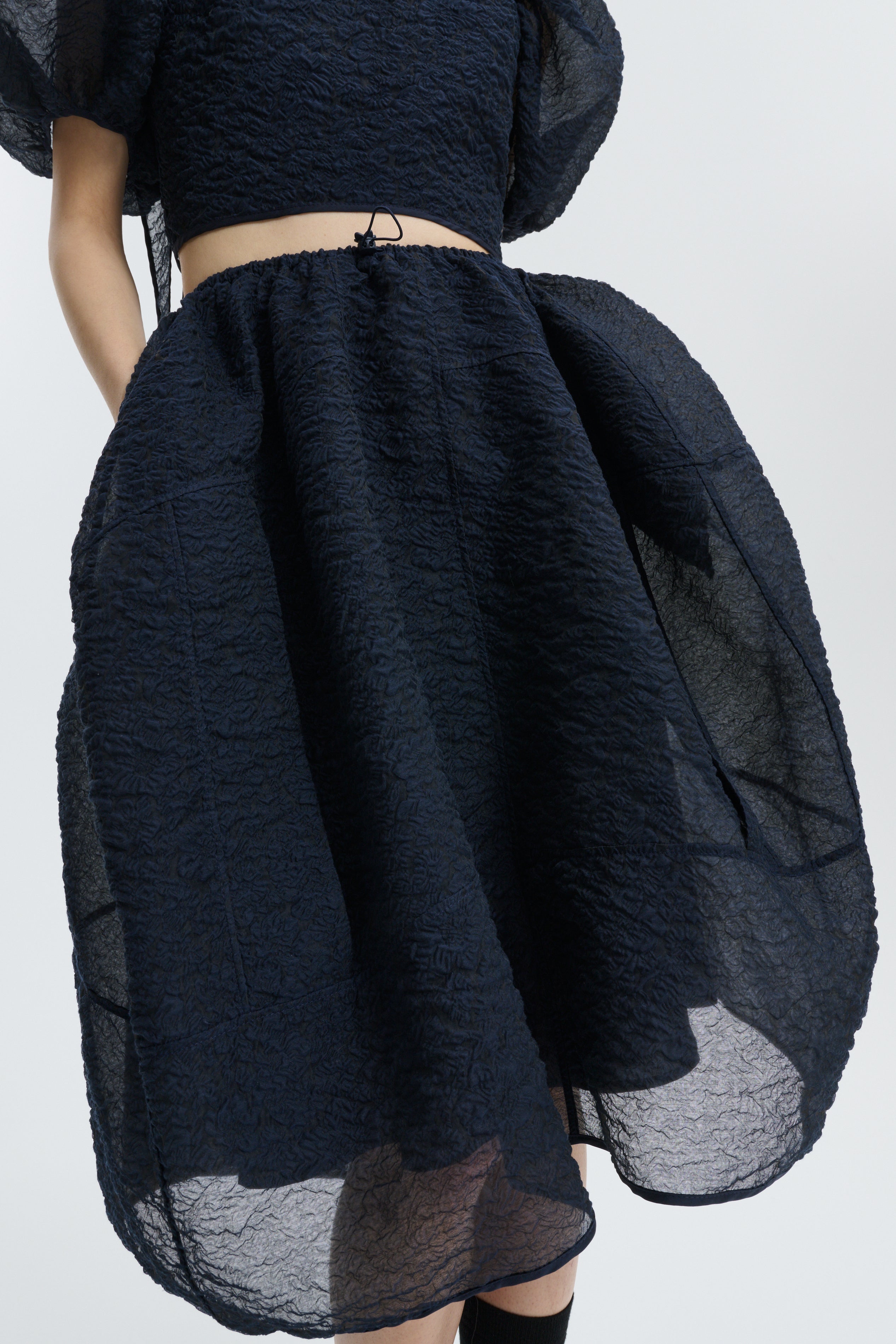 CBFOSIA | SKIRT BRODIA MATELASSÉ NAVY
