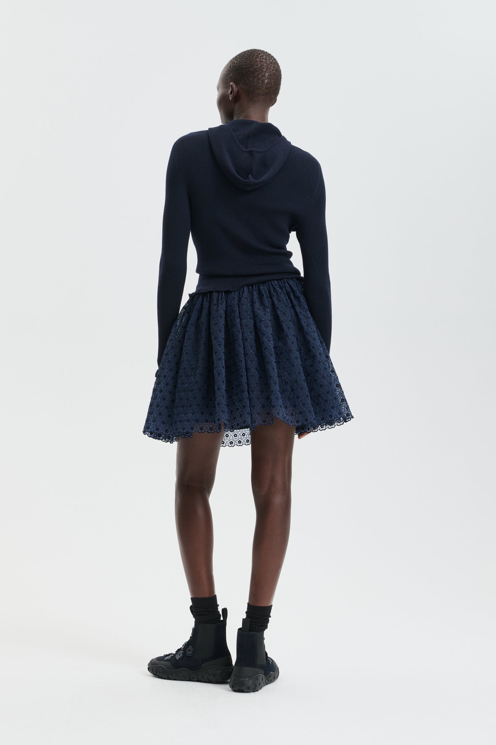 CBBIBIANA | SKIRT MEADOW EMBROIDERY NAVY