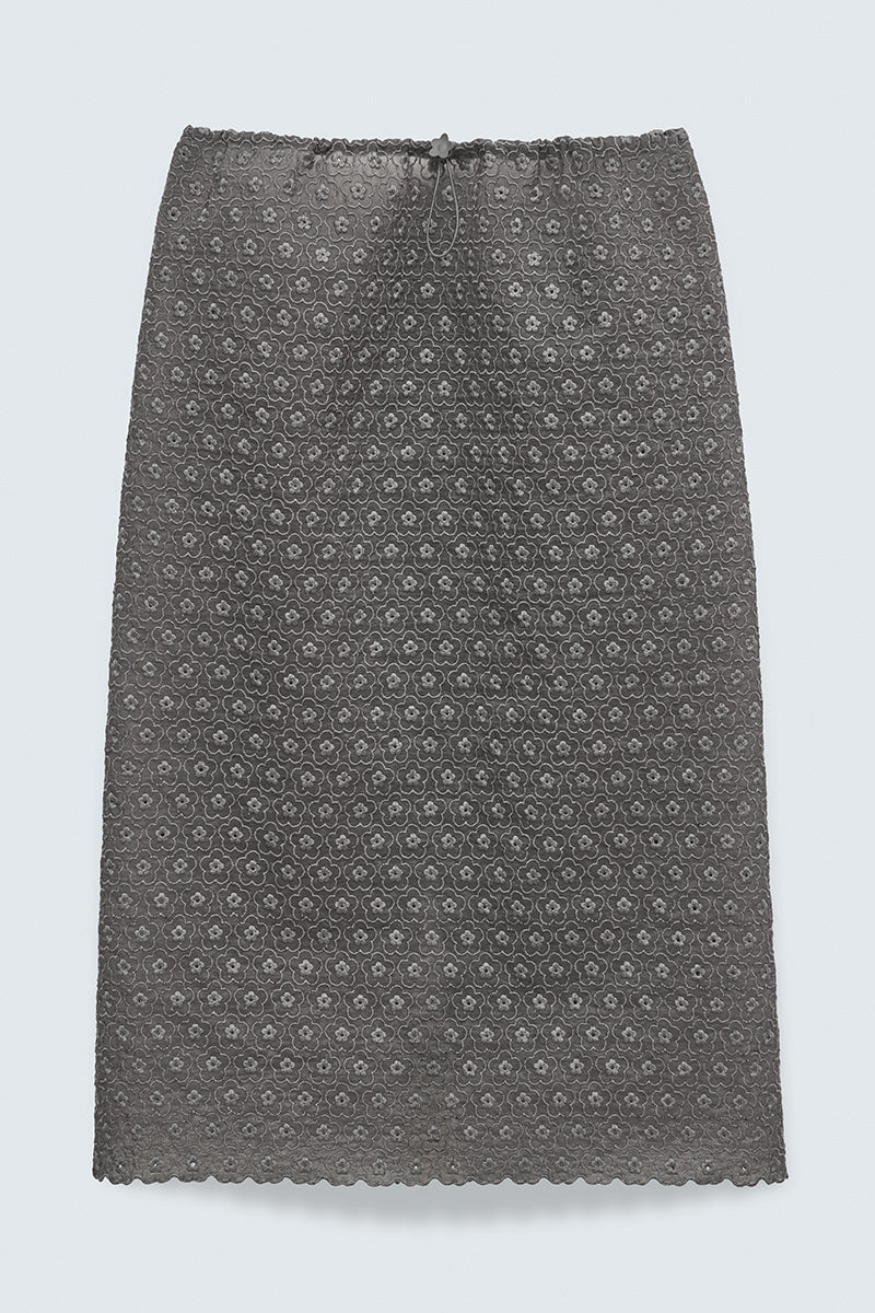 CBBRIA | SKIRT MEADOW EMBROIDERY GREY