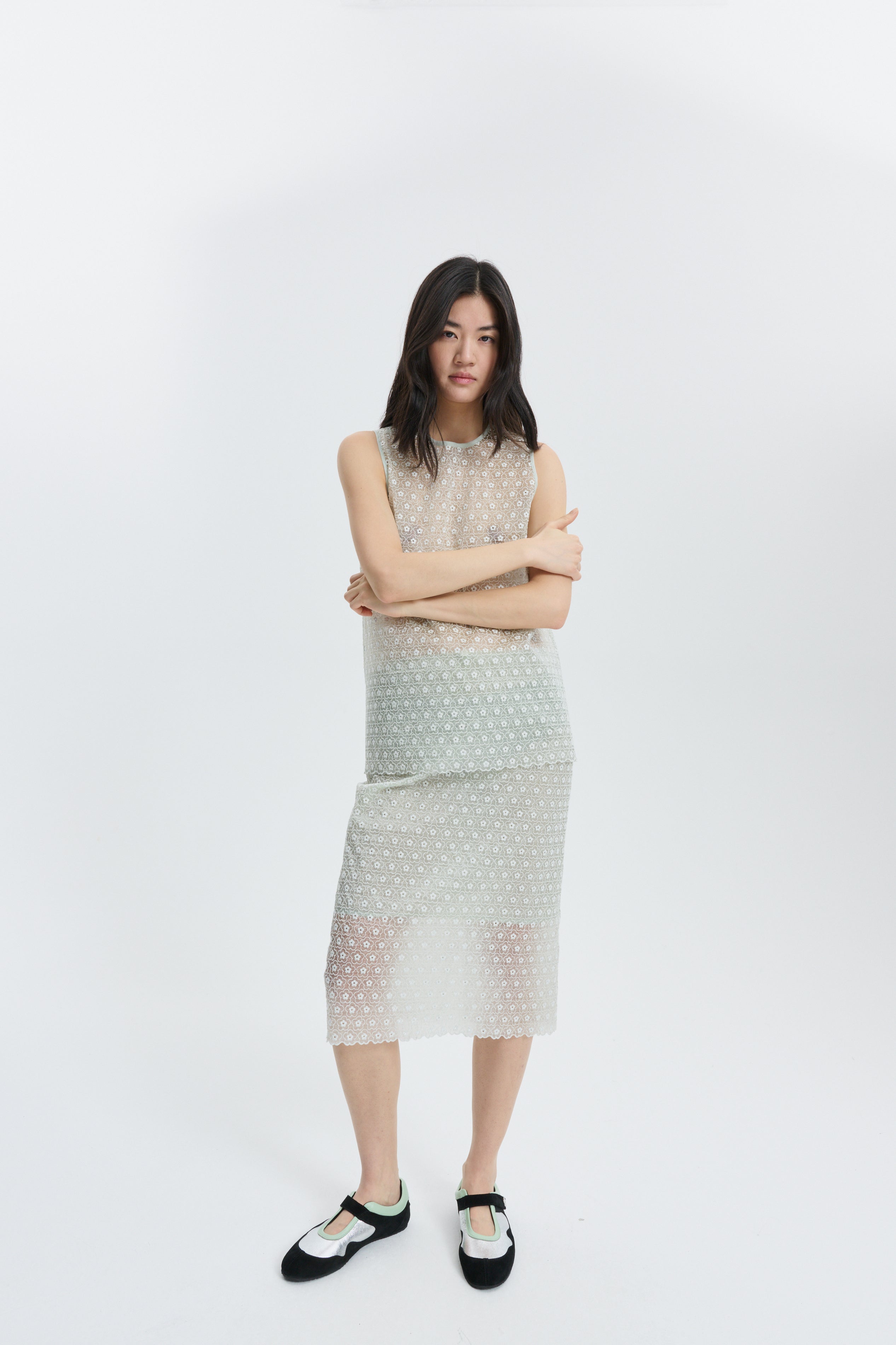 CBBRIA | SKIRT MEADOW EMBROIDERY MINT