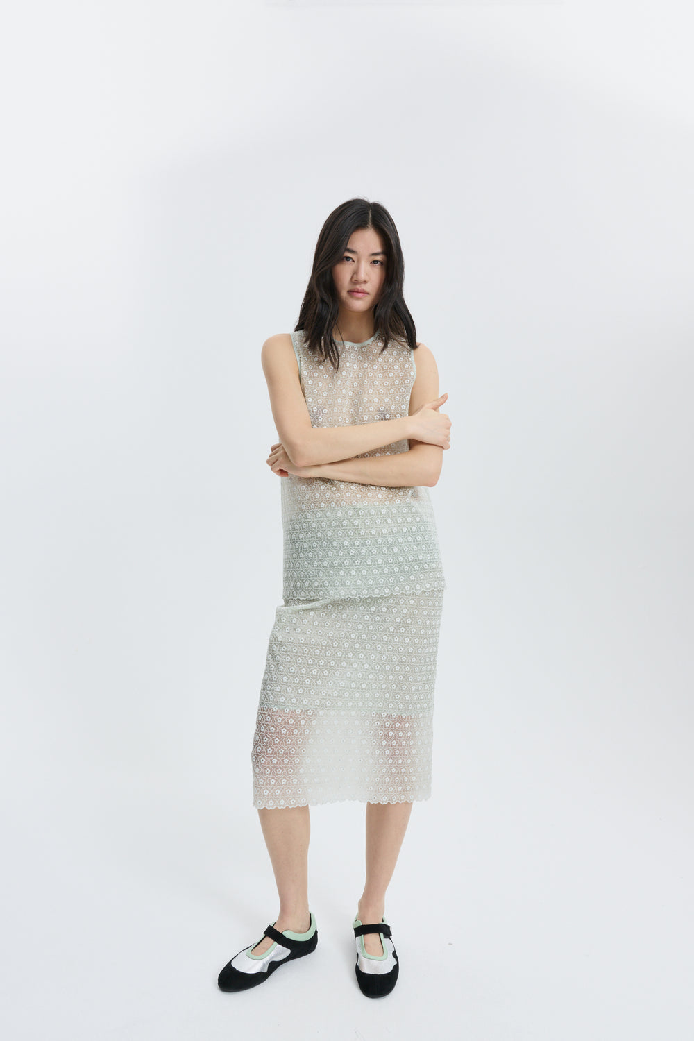 CBBRIA | SKIRT MEADOW EMBROIDERY MINT