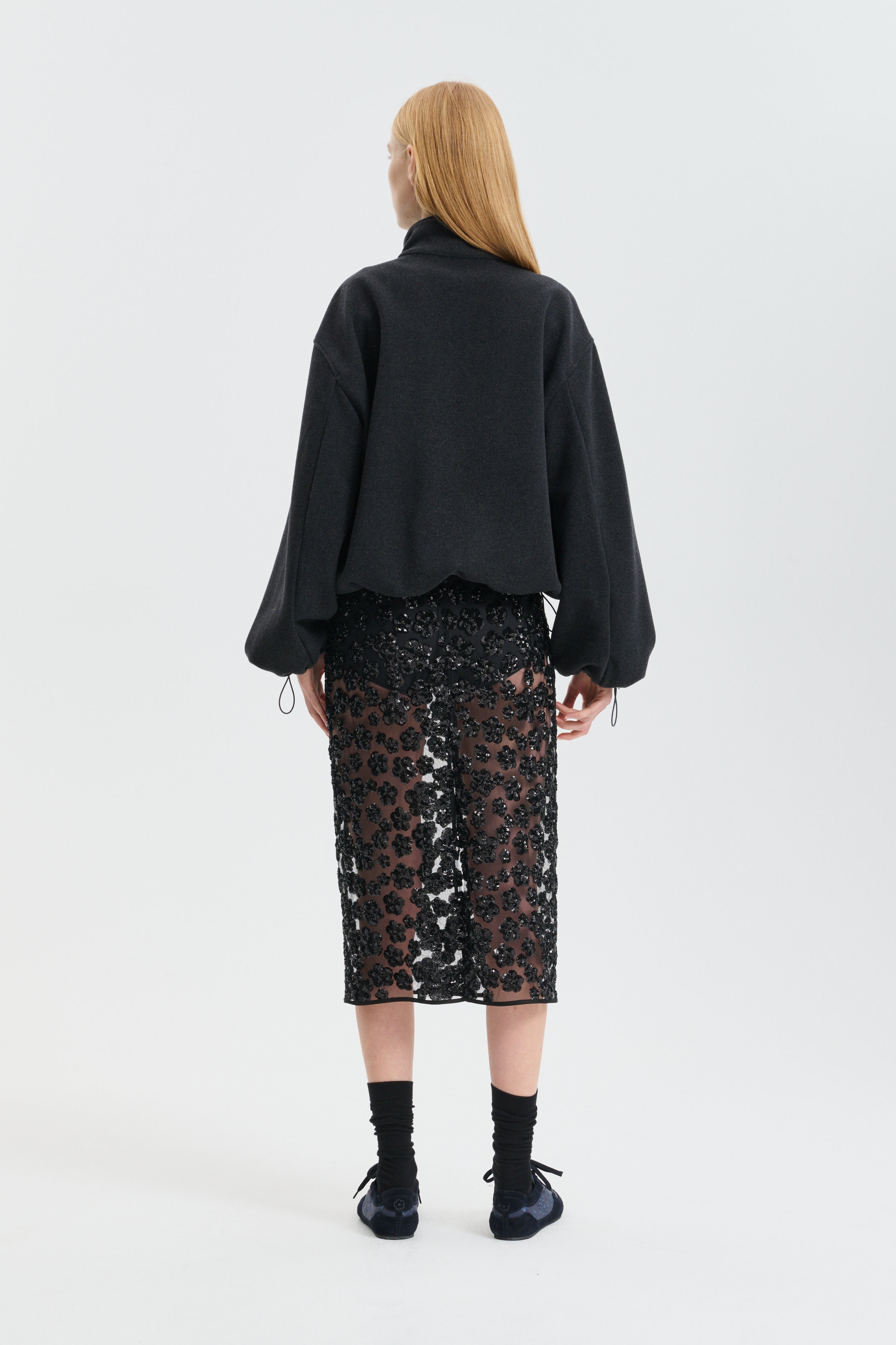 CBBRIA | SKIRT UME FLORAL SEQUINS BLACK
