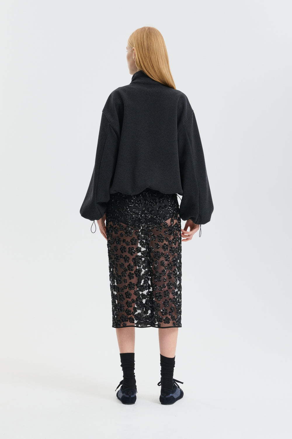 CBBRIA | SKIRT UME FLORAL SEQUINS BLACK