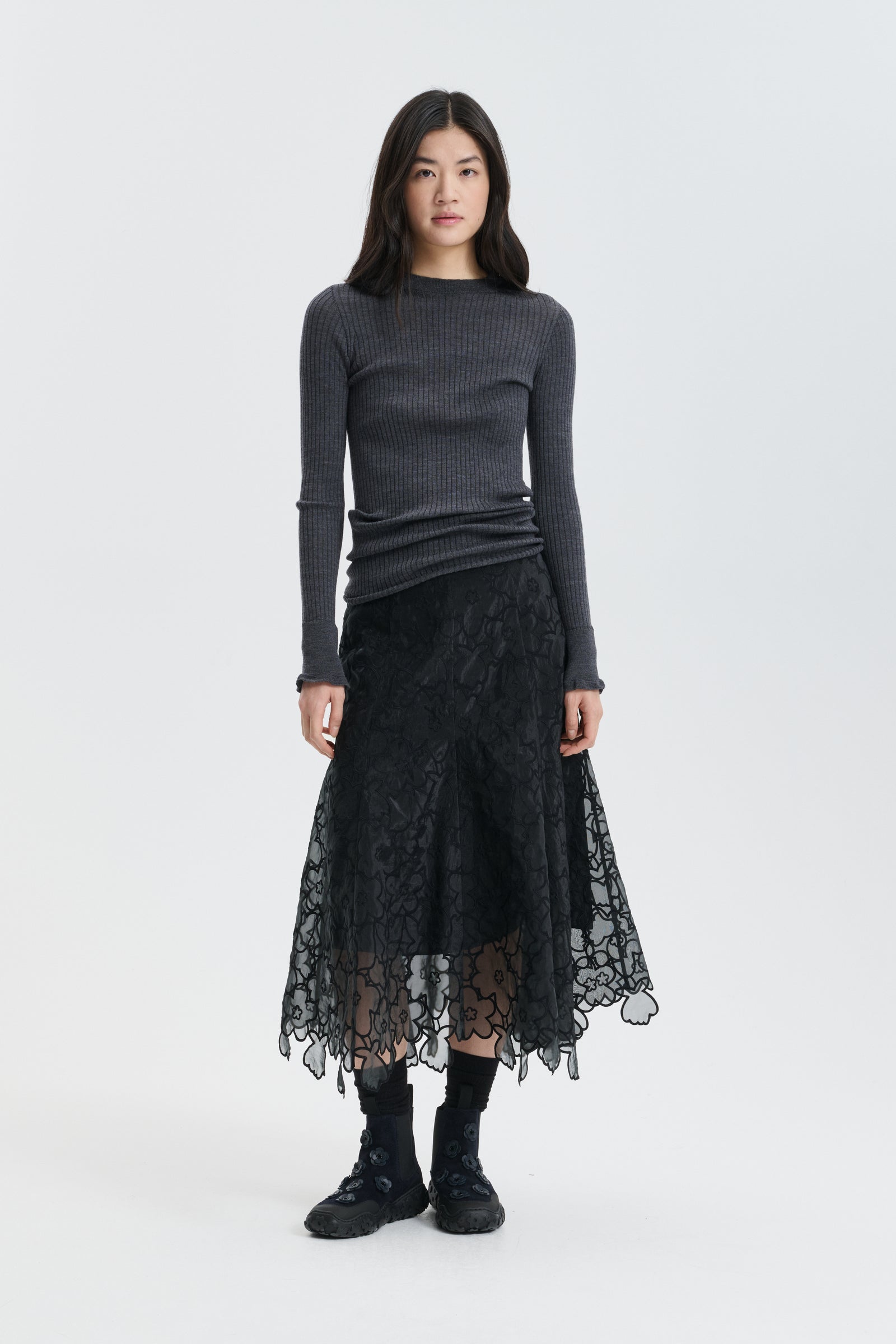 CBFLAVIE | SKIRT CORANITA EMBROIDERY BLACK