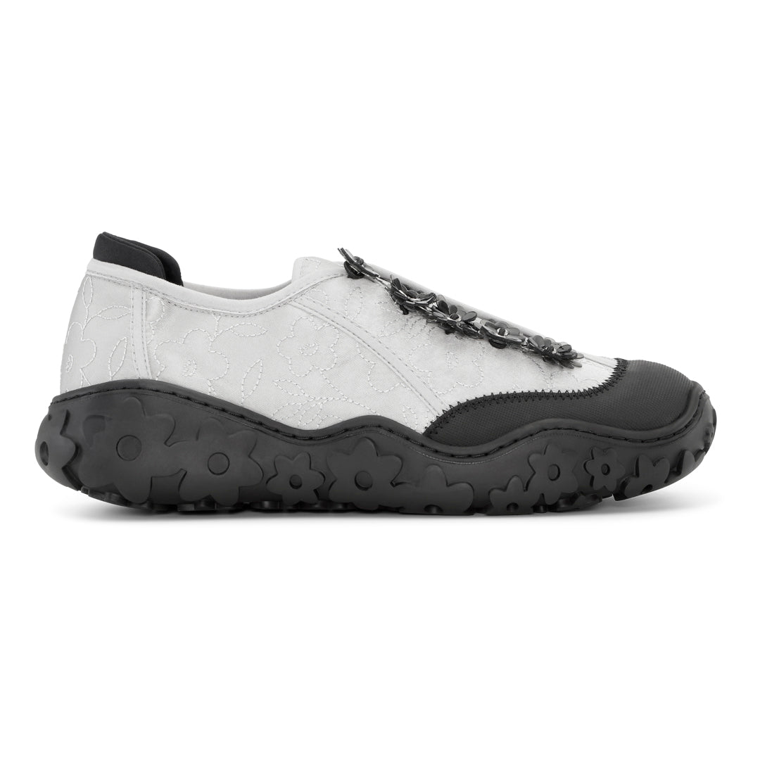 ALINA | SNEAKER EMBROIDERED SATIN GREY