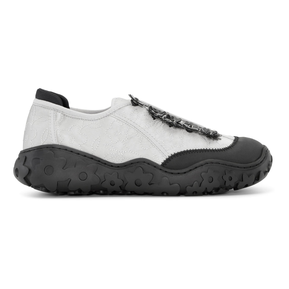 ALINA | SNEAKER EMBROIDERED SATIN GREY