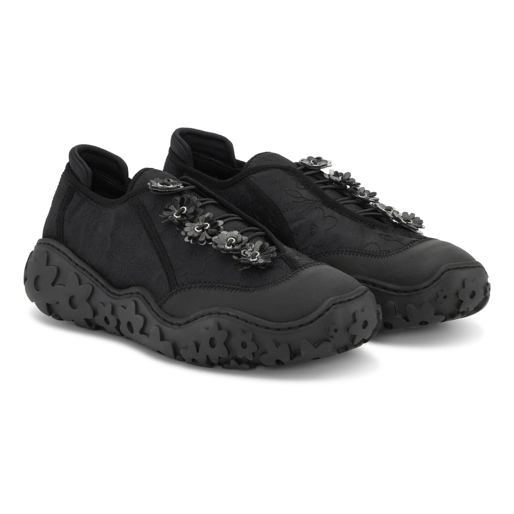 ALINA | SNEAKER EMBROIDERED SATIN BLACK