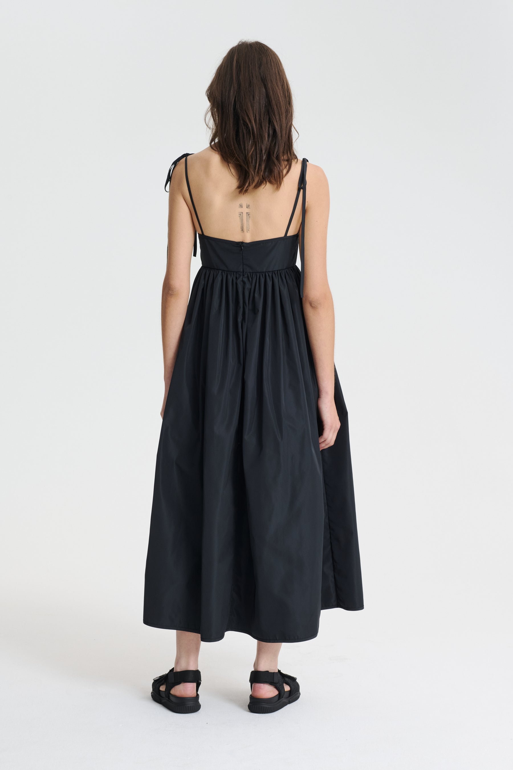 ALENA | DRESS RECYCLED FAILLE BLACK