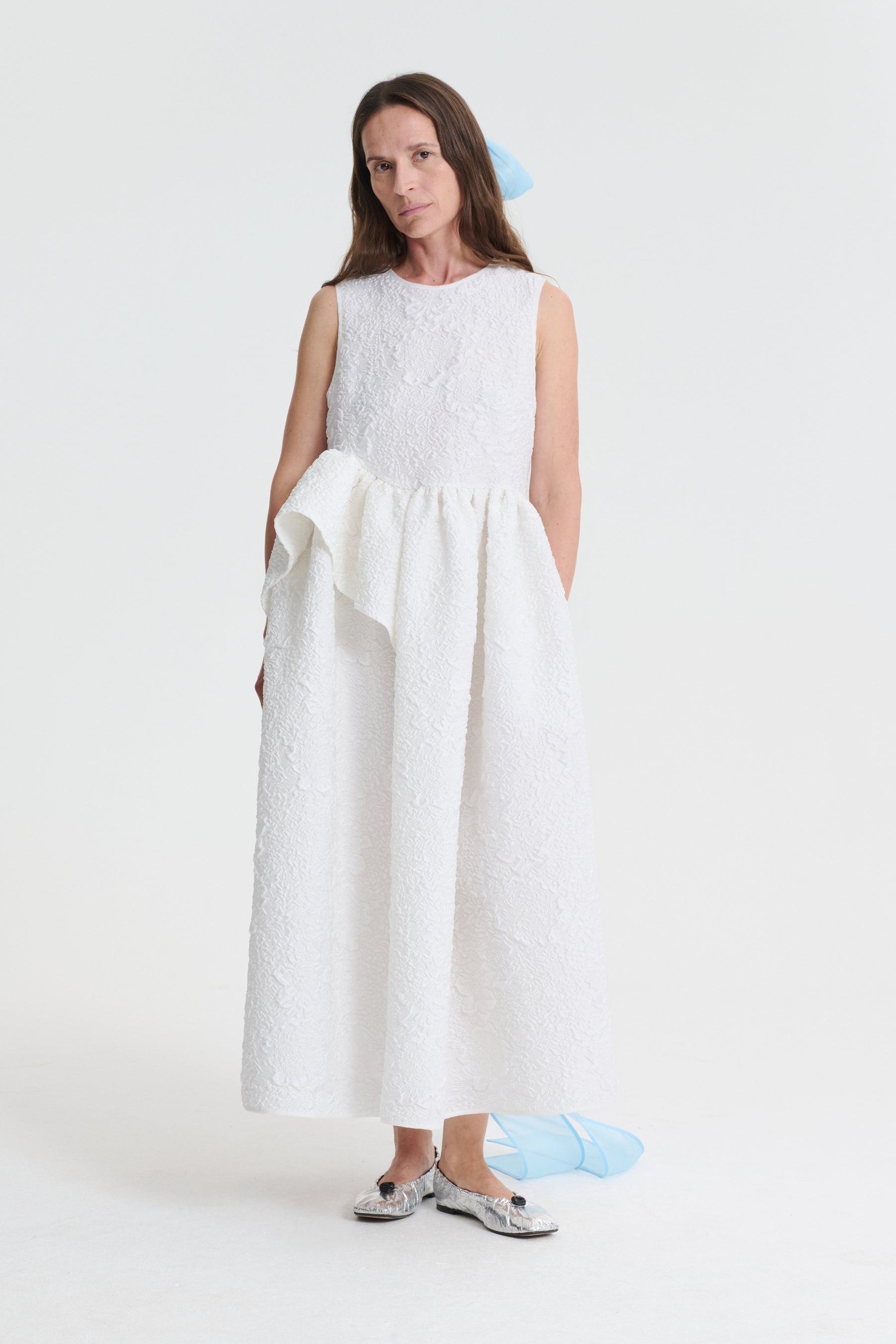 【CECILIE BAHNSEN】Ditte ドレス DITTE | DRESS BORAGE CLOQU… WHITE BRIDAL