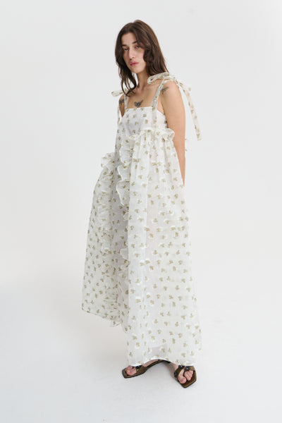ALGA | DRESS KADO FIL-COUPÉ WHITE/OLIVE