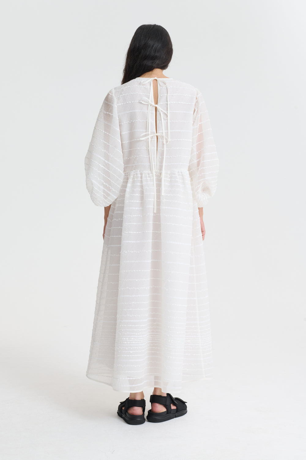 KARMEN | DRESS MAQUIS JACQUARD ECRU