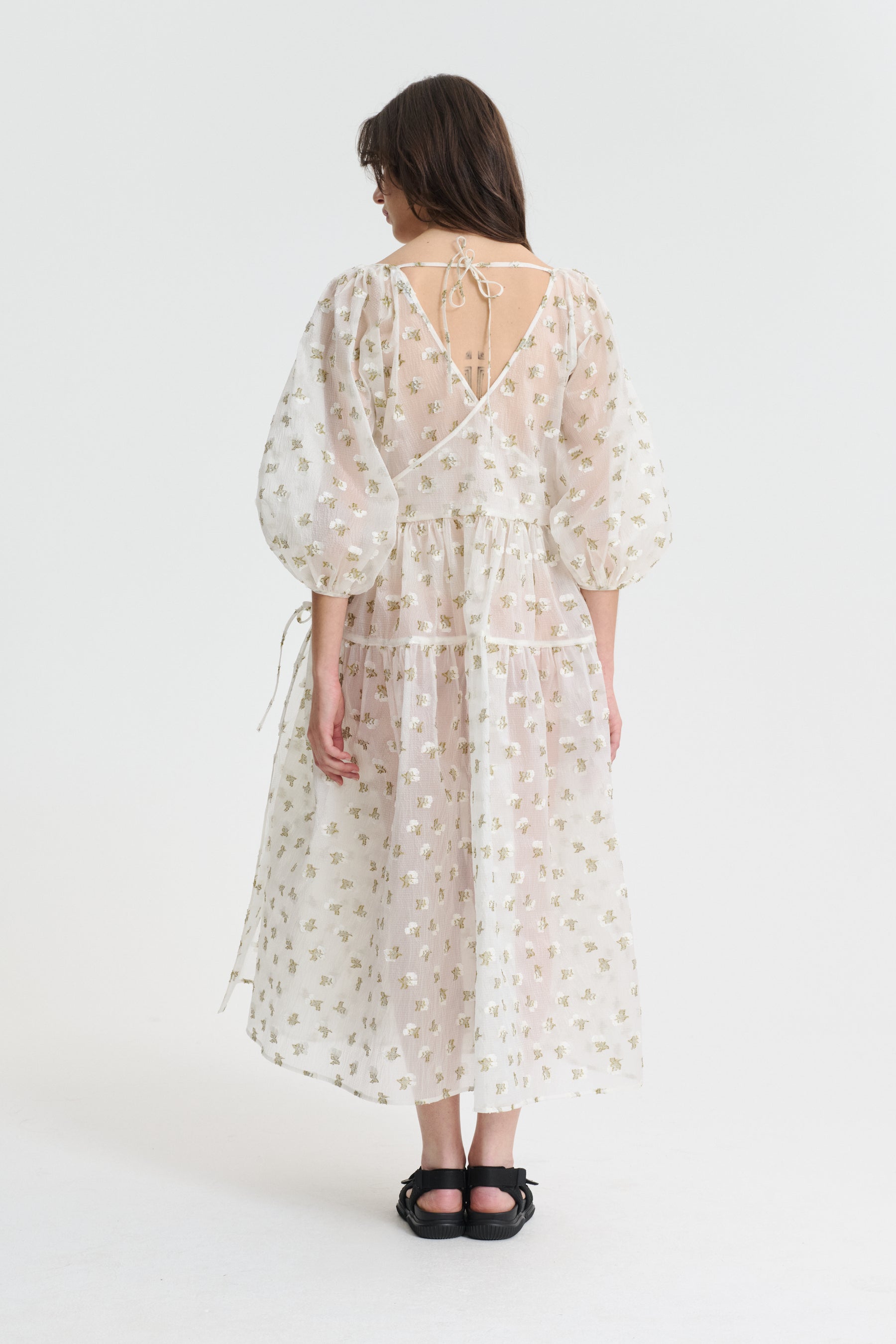 REGITZE | DRESS KADO FIL-COUP… WHITE/OLIVE