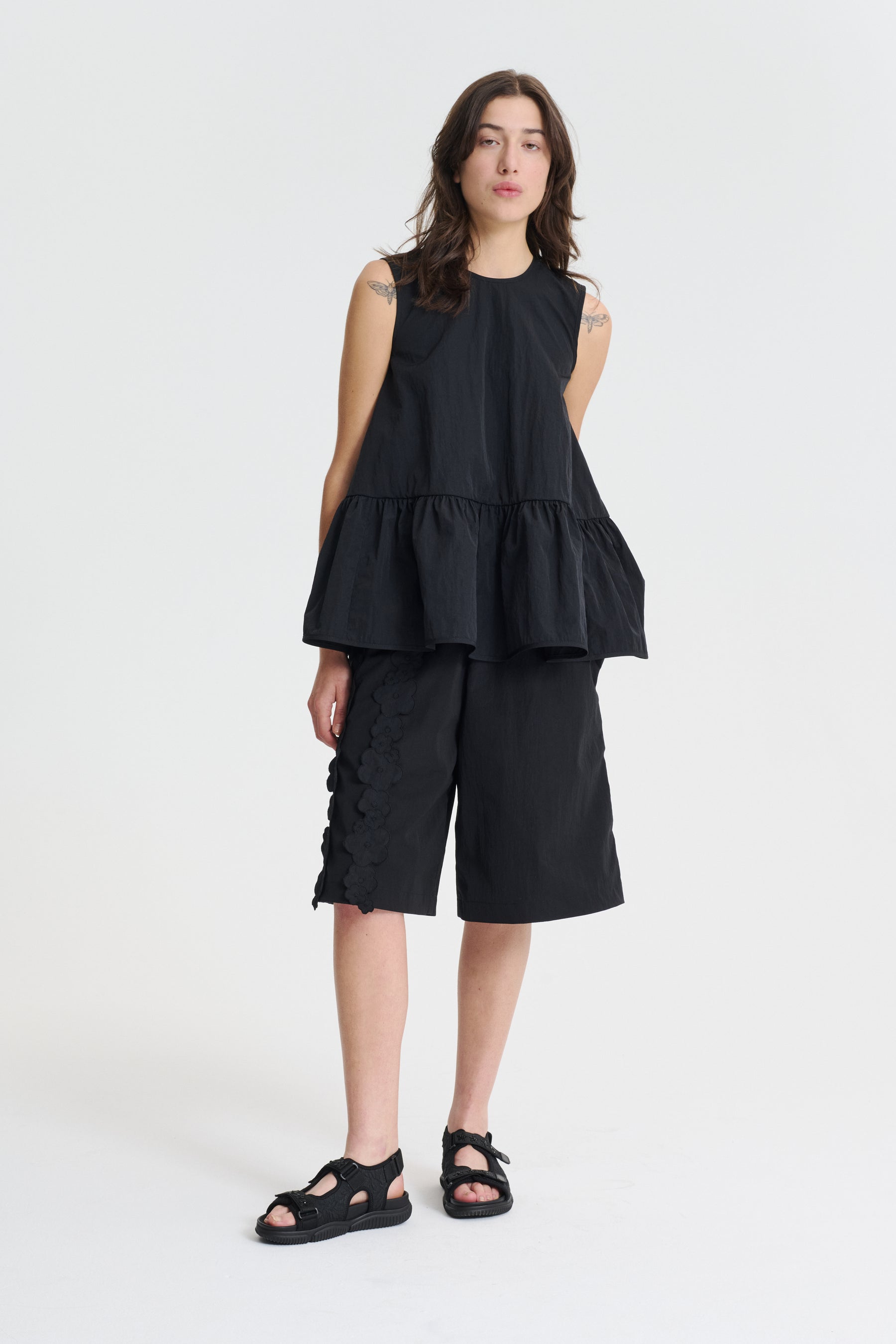 【てふてあページ】上質linenブラック＊フロントデザインプルオーバーBL MENS】ロングスリーブシャツ 中綿入りシャツ Insuluted air shirts