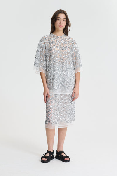 【CECILIE BAHNSEN】AMMI ドレス AMMI | DRESS GRASMERE MATELASSE BLACK