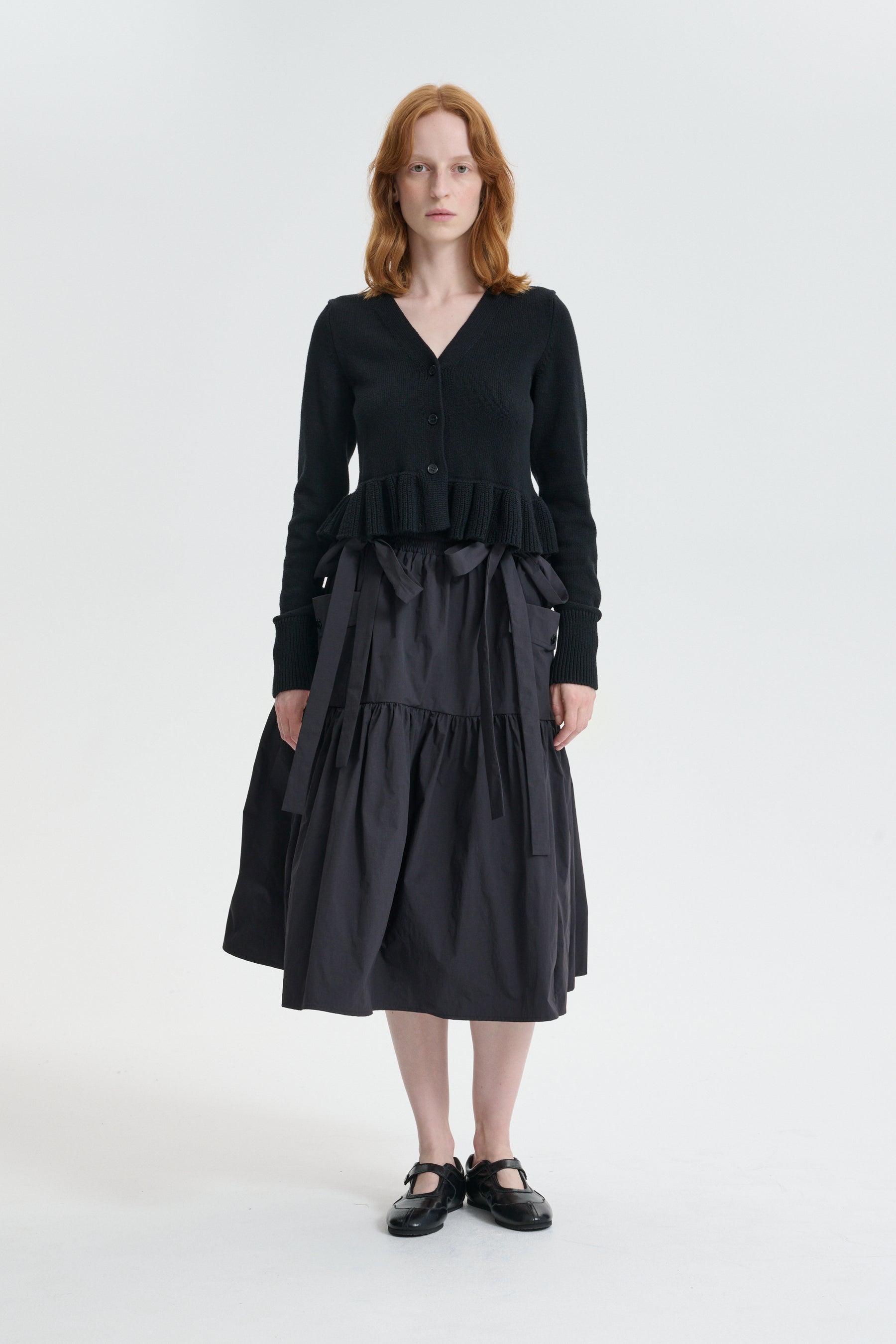 CBPRISCA | CARDIGAN COTTON SILK BLEND BLACK
