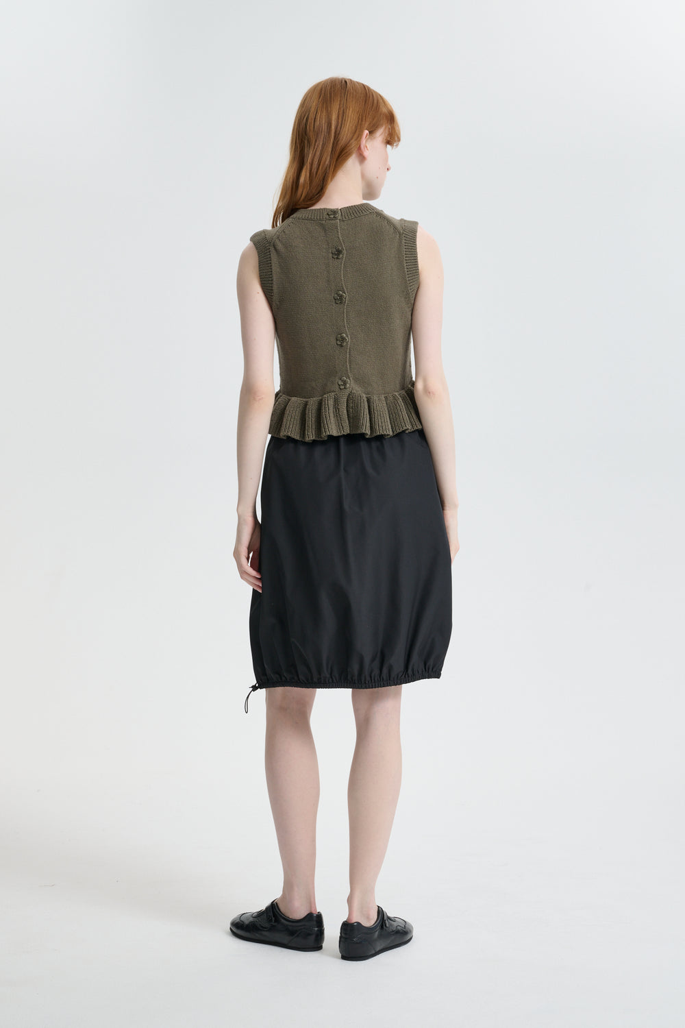 CBBILLIE | VEST COTTON SILK BLEND OLIVE