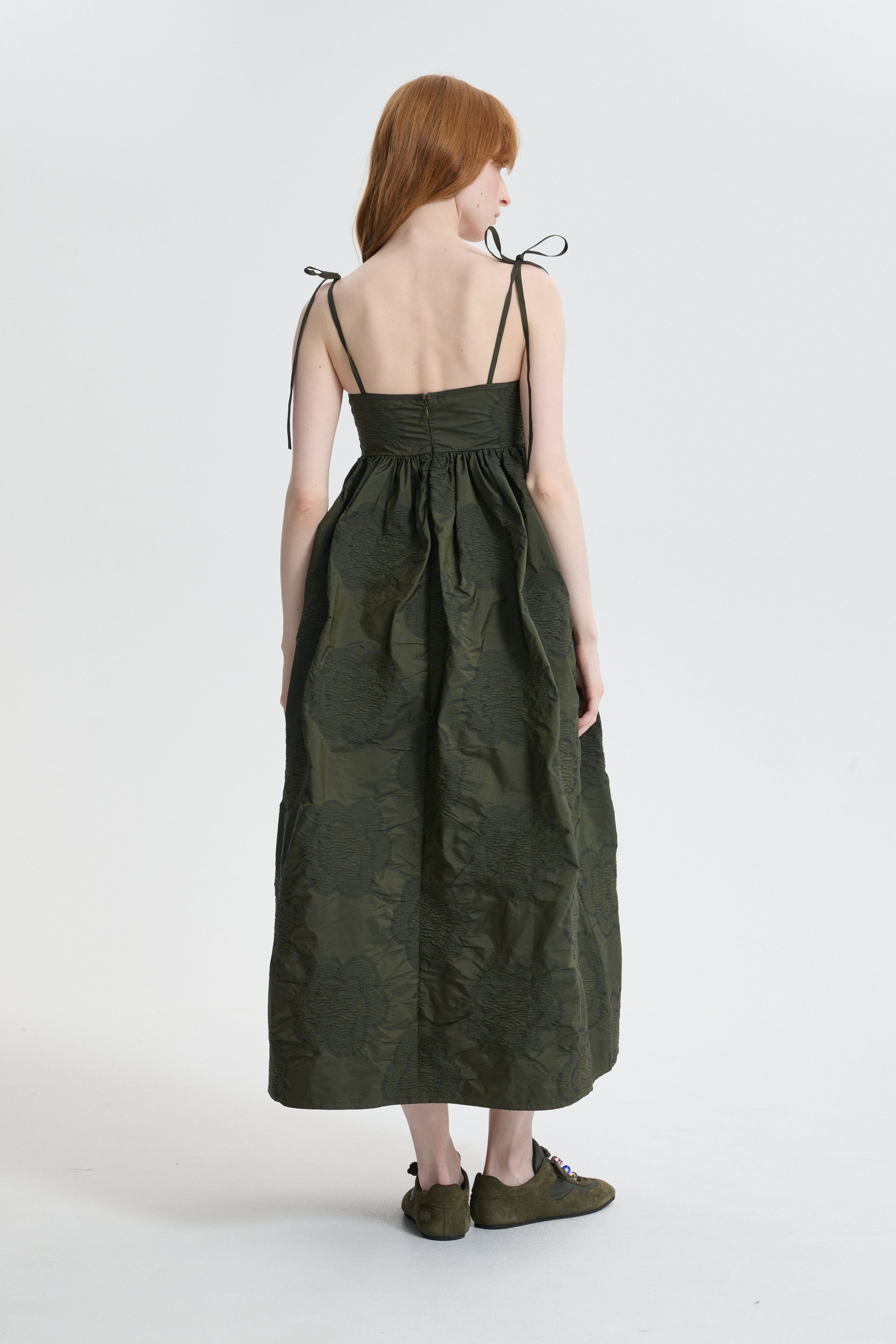 CBALENA | DRESS BORUS JACQUARD OLIVE