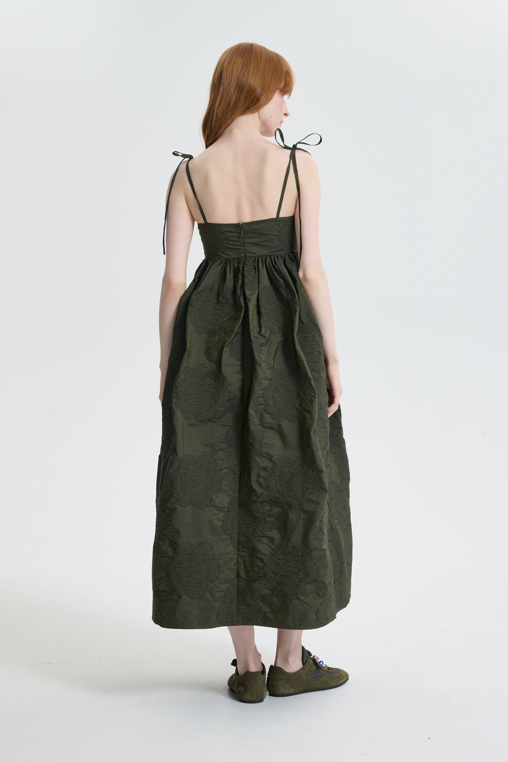 CBALENA | DRESS BORUS JACQUARD OLIVE