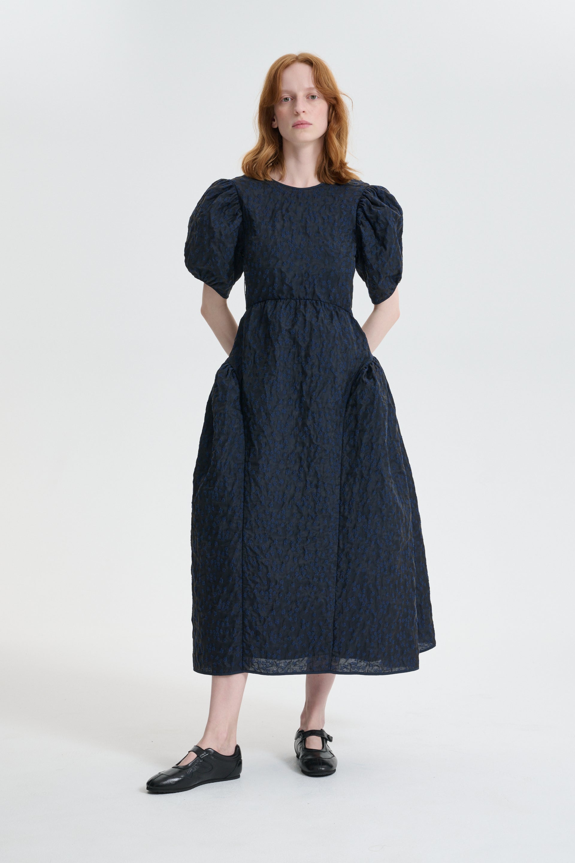 CBCATRINE | DRESS MARGUERITTE CLOQUÉ NAVY