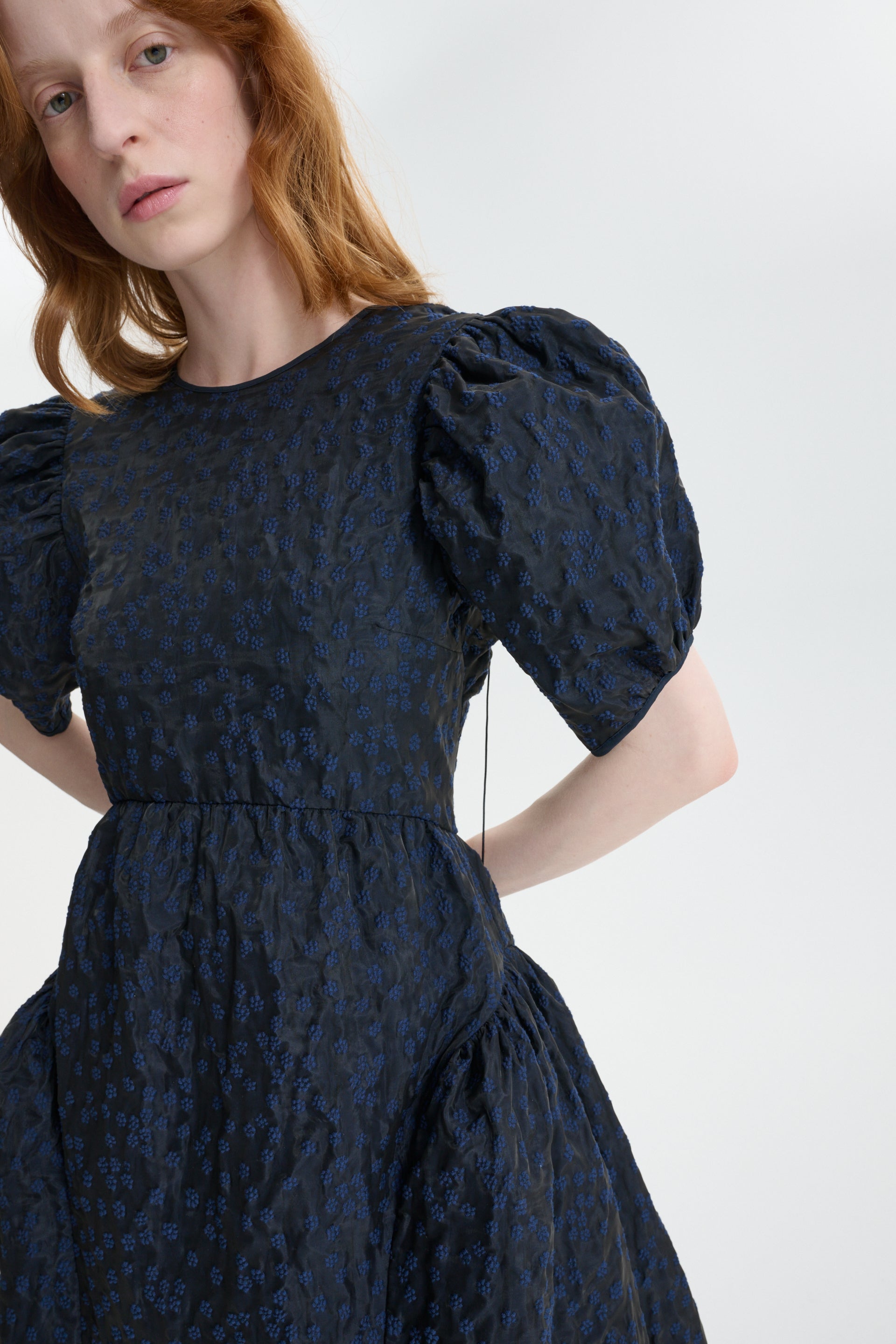 CBCATRINE | DRESS MARGUERITTE CLOQUÉ NAVY