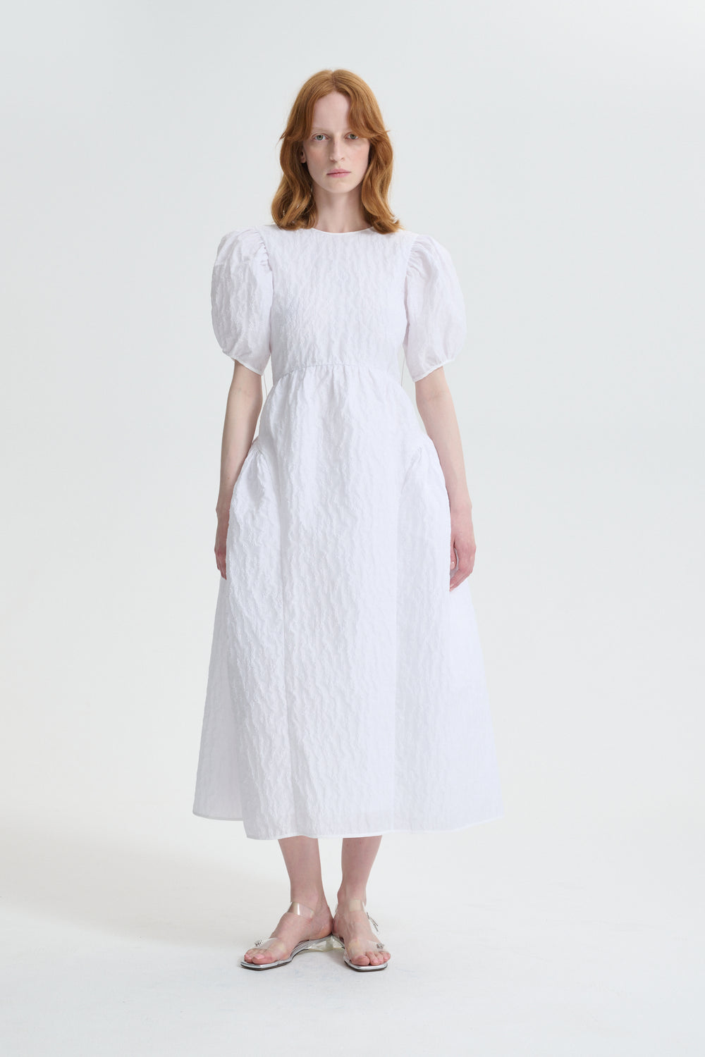 CBCATRINE | DRESS MARGUERITTE CLOQUÉ WHITE