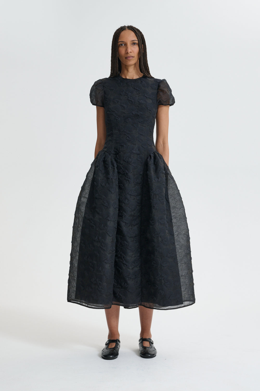 CBCLEOPATRA | DRESS PLUMERIA MATELASSÉ BLACK